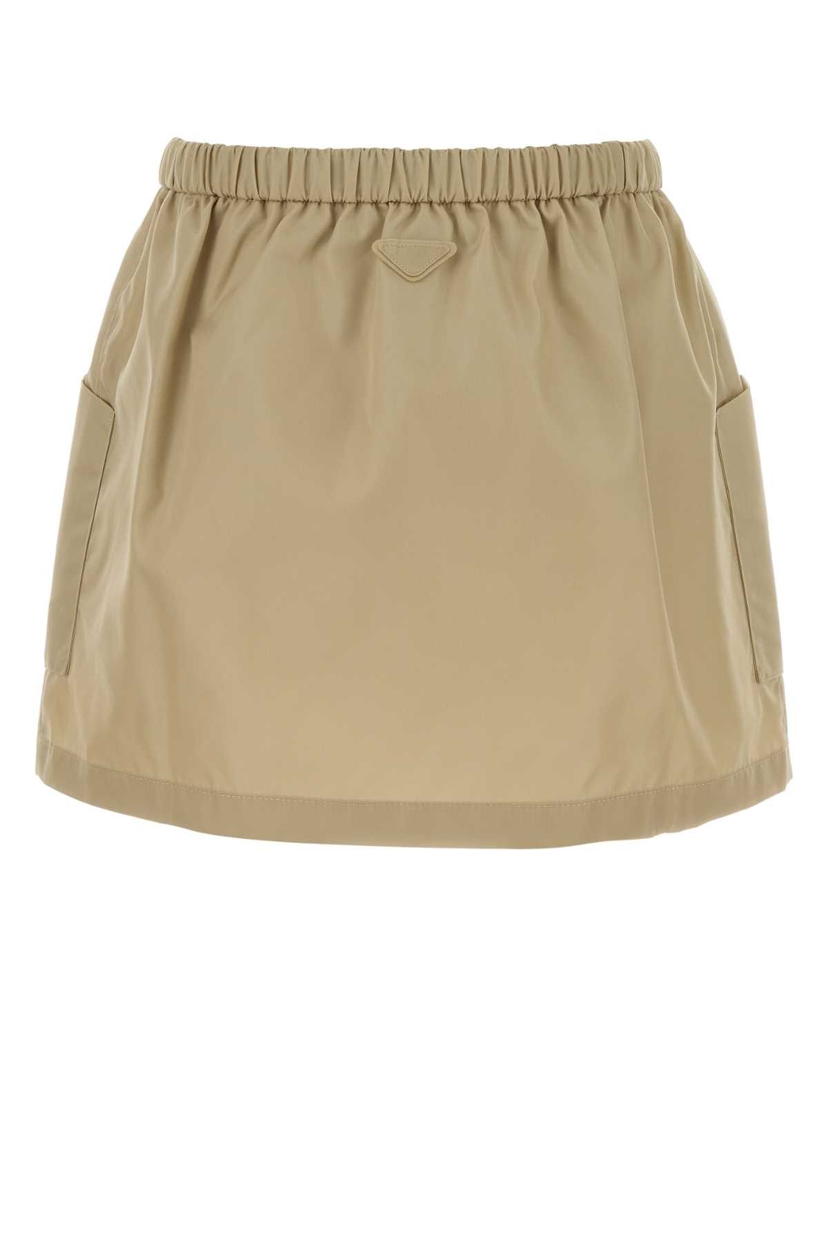 Prada Beige Re-Nylon Mini Skirt Size 28" / US 6 / IT 42 - 2 Thumbnail