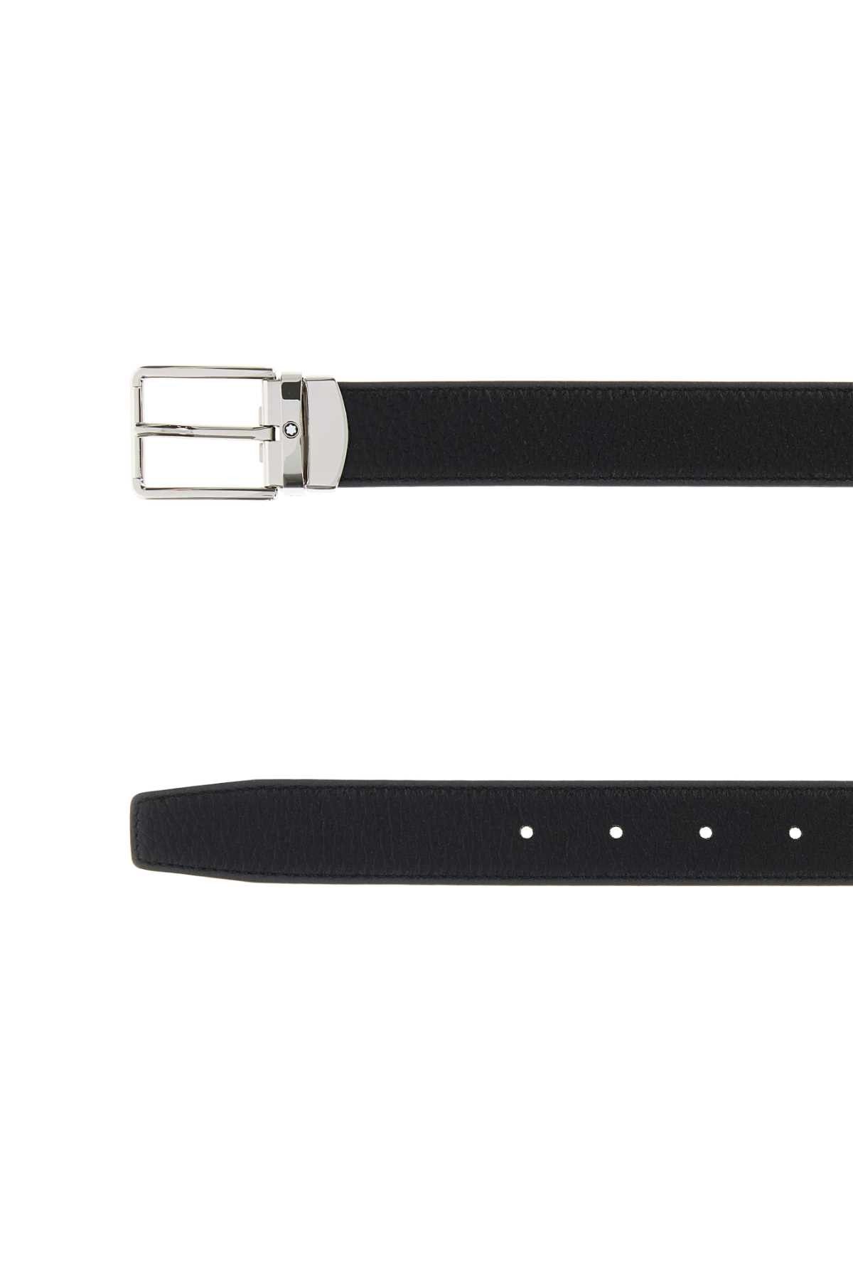 Montblanc Black Leather Reversible Belt Size ONE SIZE - 2 Thumbnail