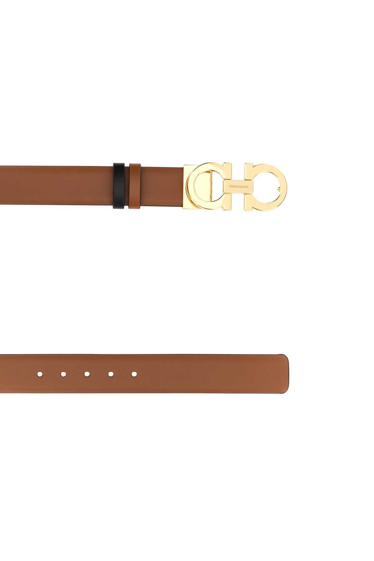Salvatore Ferragamo Light Brown Leather Reversible Belt Size ONE SIZE - 2 Thumbnail