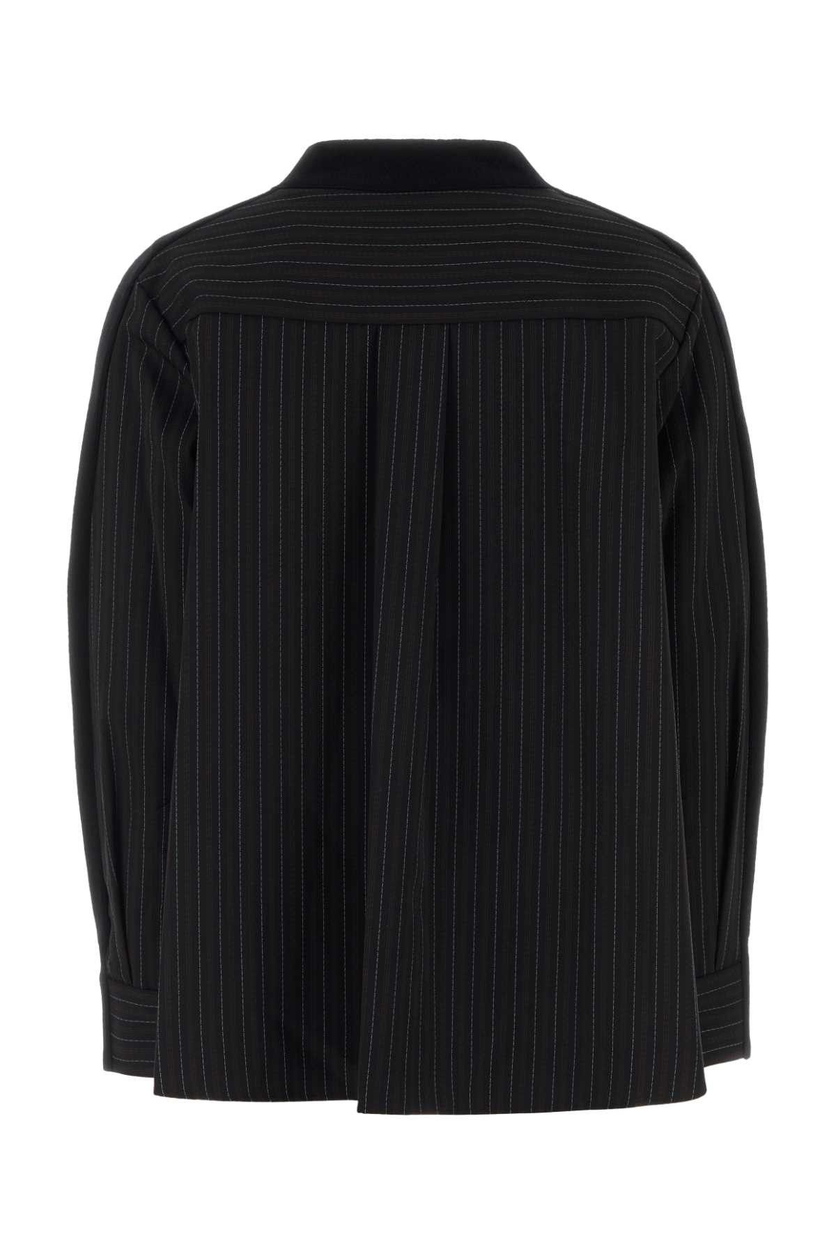 Sacai Black Wool Cardigan Size L / US 10 / IT 46 - 2 Thumbnail
