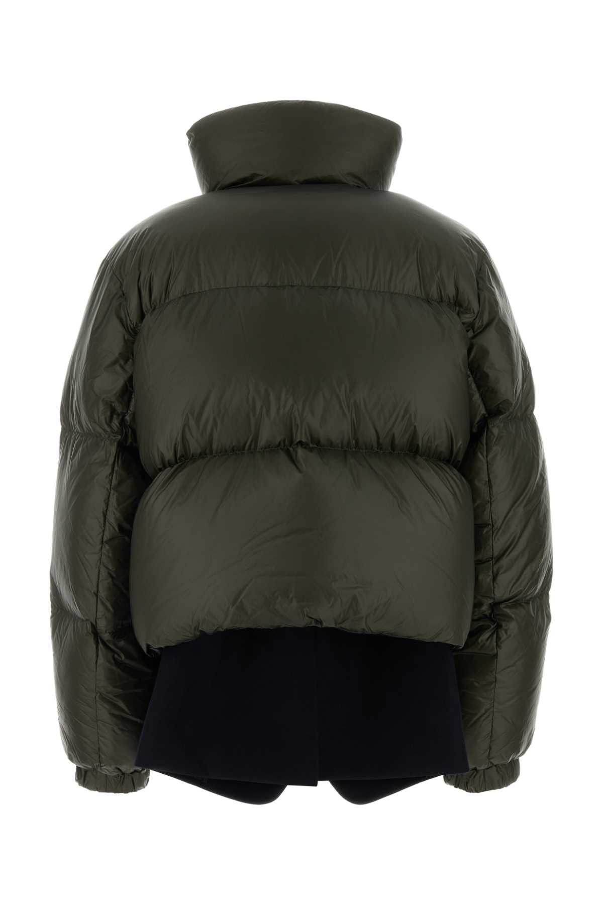 Sacai Olive Green Nylon Down Jacket Size S / US 4 / IT 40 - 2 Thumbnail