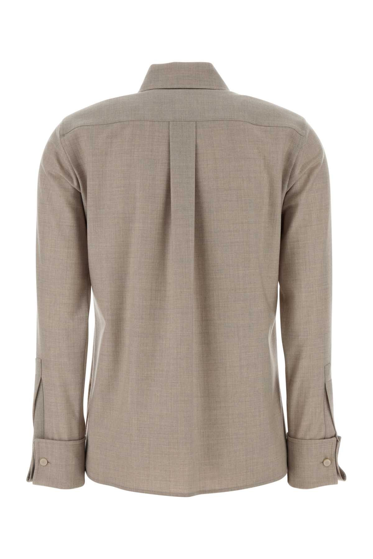 Max Mara Dove Grey Stretch Cashmere Tebaide Shirt Size XS / US 0-2 / IT 36-38 - 2 Thumbnail