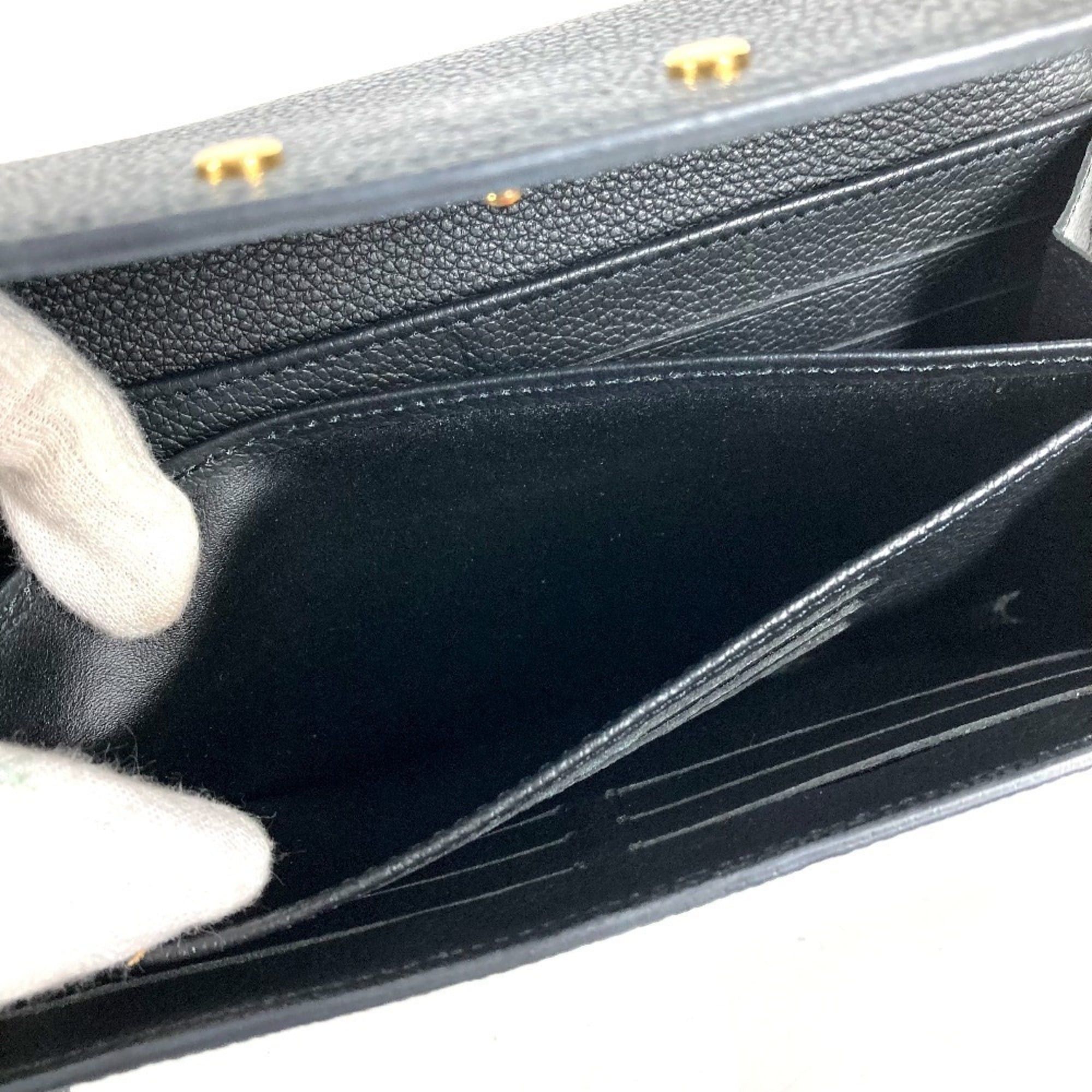 Louis Vuitton LOUIS VUITTON M61833 Monogram Empreinte Portefeuille Pont Neuf Long Wallet, Flap Leather, Men's/Women's, Noir/Black Size ONE SIZE - 11 Thumbnail