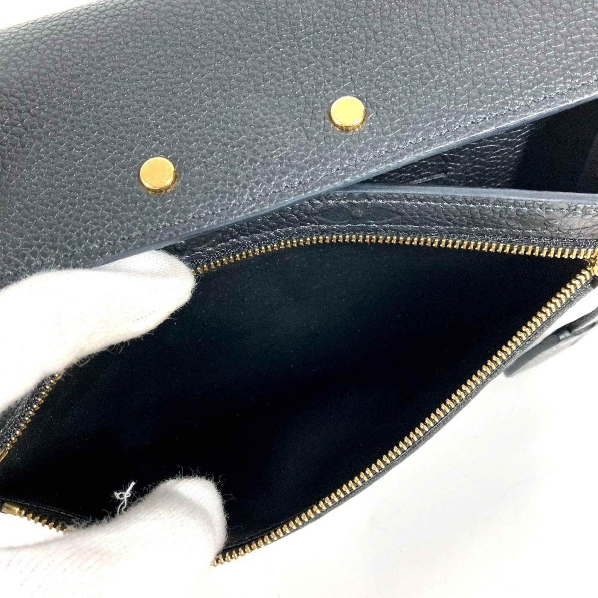 Louis Vuitton LOUIS VUITTON M61833 Monogram Empreinte Portefeuille Pont Neuf Long Wallet, Flap Leather, Men's/Women's, Noir/Black Size ONE SIZE - 9 Thumbnail
