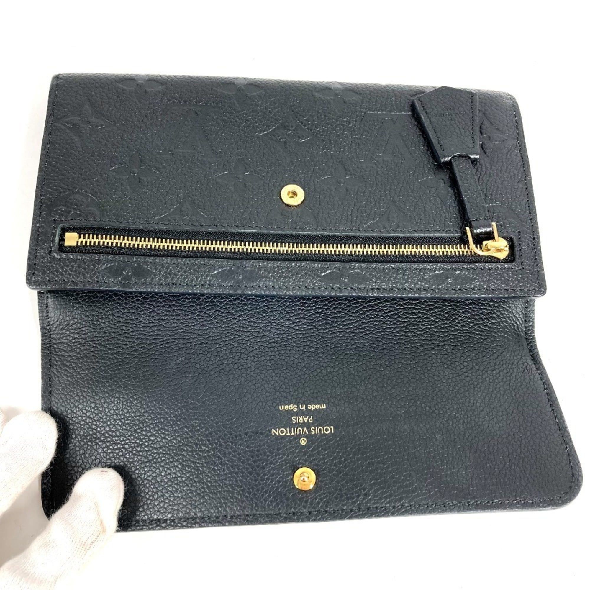 Louis Vuitton LOUIS VUITTON M61833 Monogram Empreinte Portefeuille Pont Neuf Long Wallet, Flap Leather, Men's/Women's, Noir/Black Size ONE SIZE - 7 Thumbnail