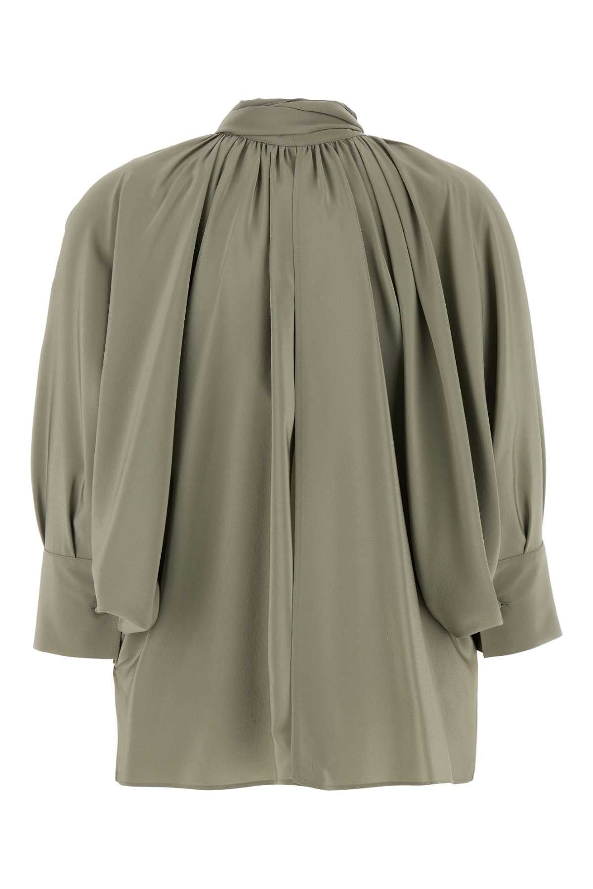 Max Mara Sage Green Silk Leonida Blouse Size XS / US 0-2 / IT 36-38 - 2 Thumbnail