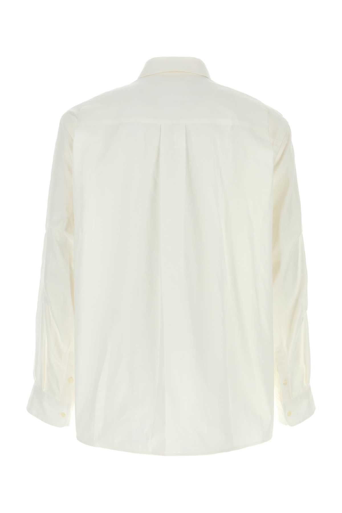 Sacai White Poplin And Oxford Shirt Size US M / EU 48-50 / 2 - 2 Thumbnail