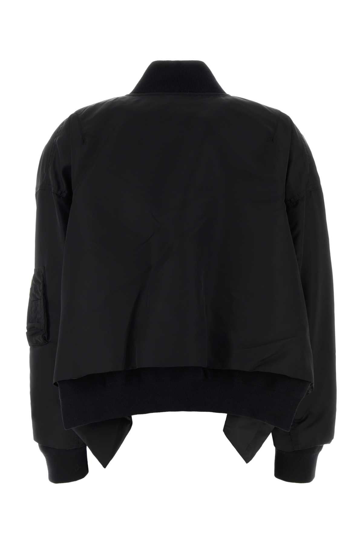 Sacai Black Nylon Bomber Jacket Size S / US 4 / IT 40 - 2 Thumbnail