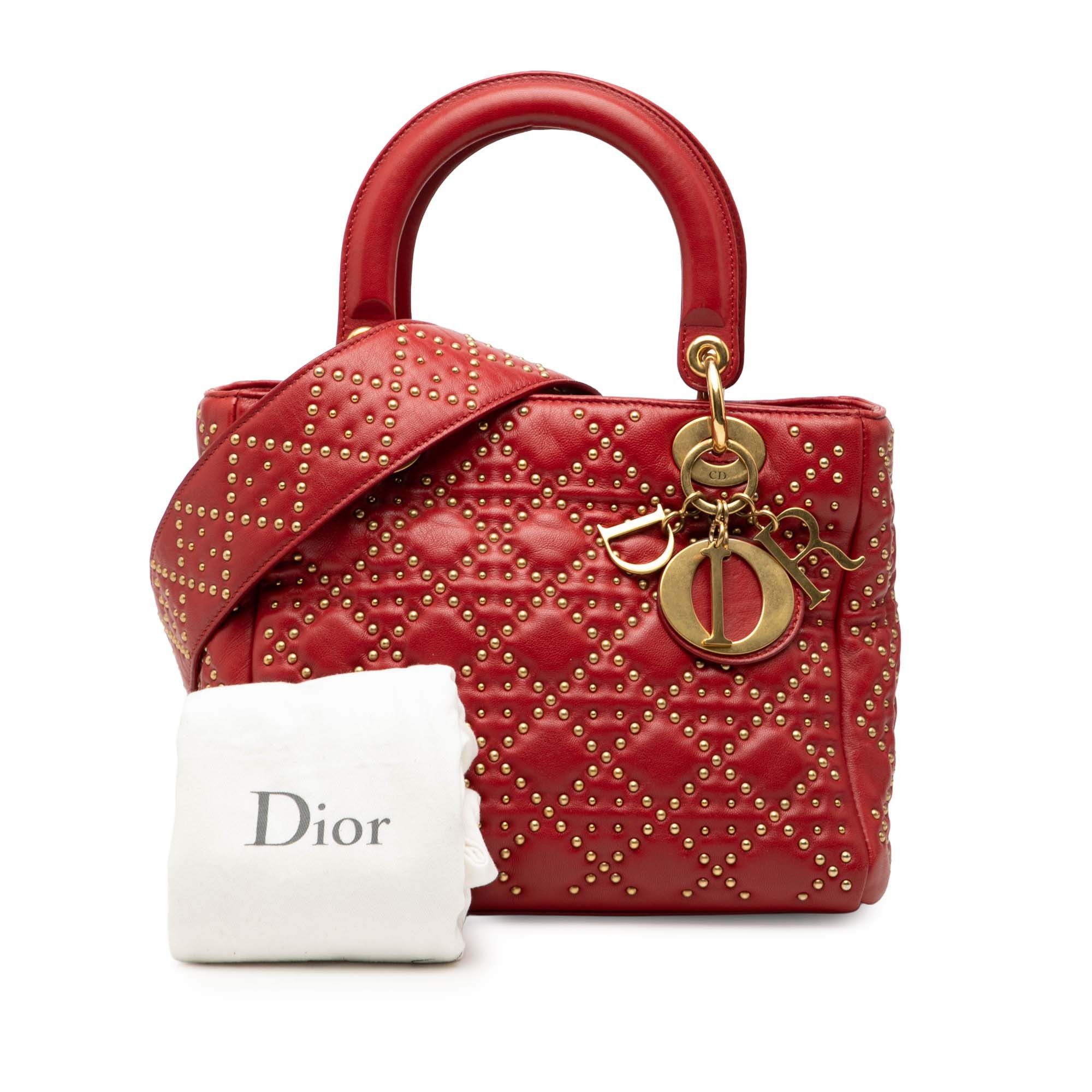 Dior Dior Medium Lambskin Cannage Studded Supple Lady Dior Size ONE SIZE - 8 Thumbnail