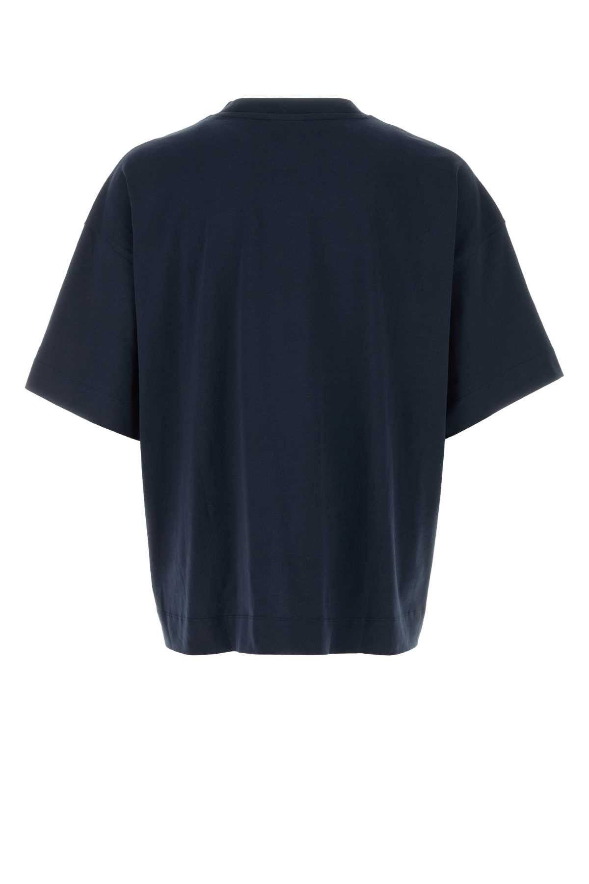 Dries Van Noten Midnight Blue Cotton Heno Oversize T-Shirt Size US S / EU 44-46 / 1 - 2 Thumbnail