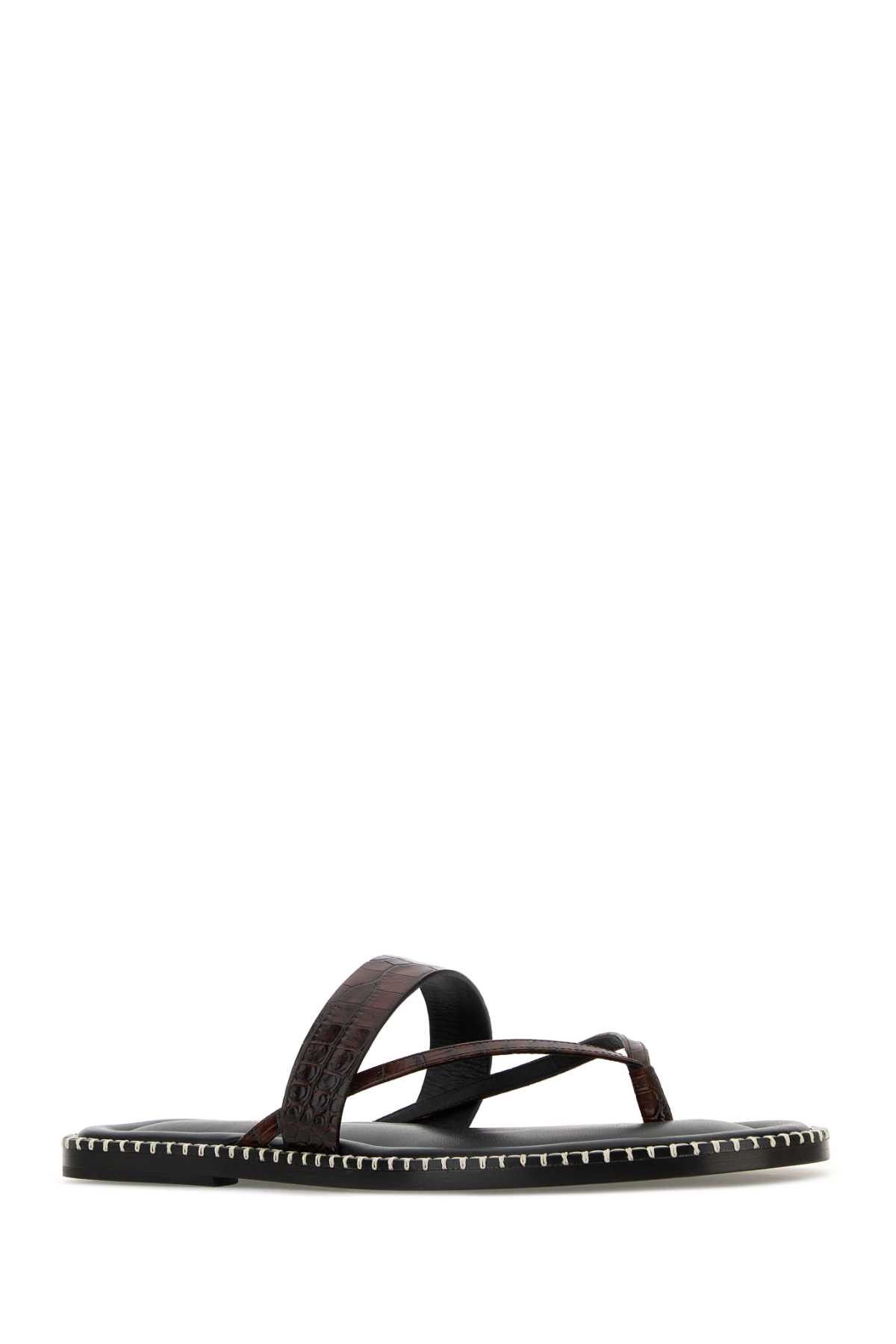 Dries Van Noten Brown Leather Thong Slippers Size US 9 / EU 42 - 2 Thumbnail