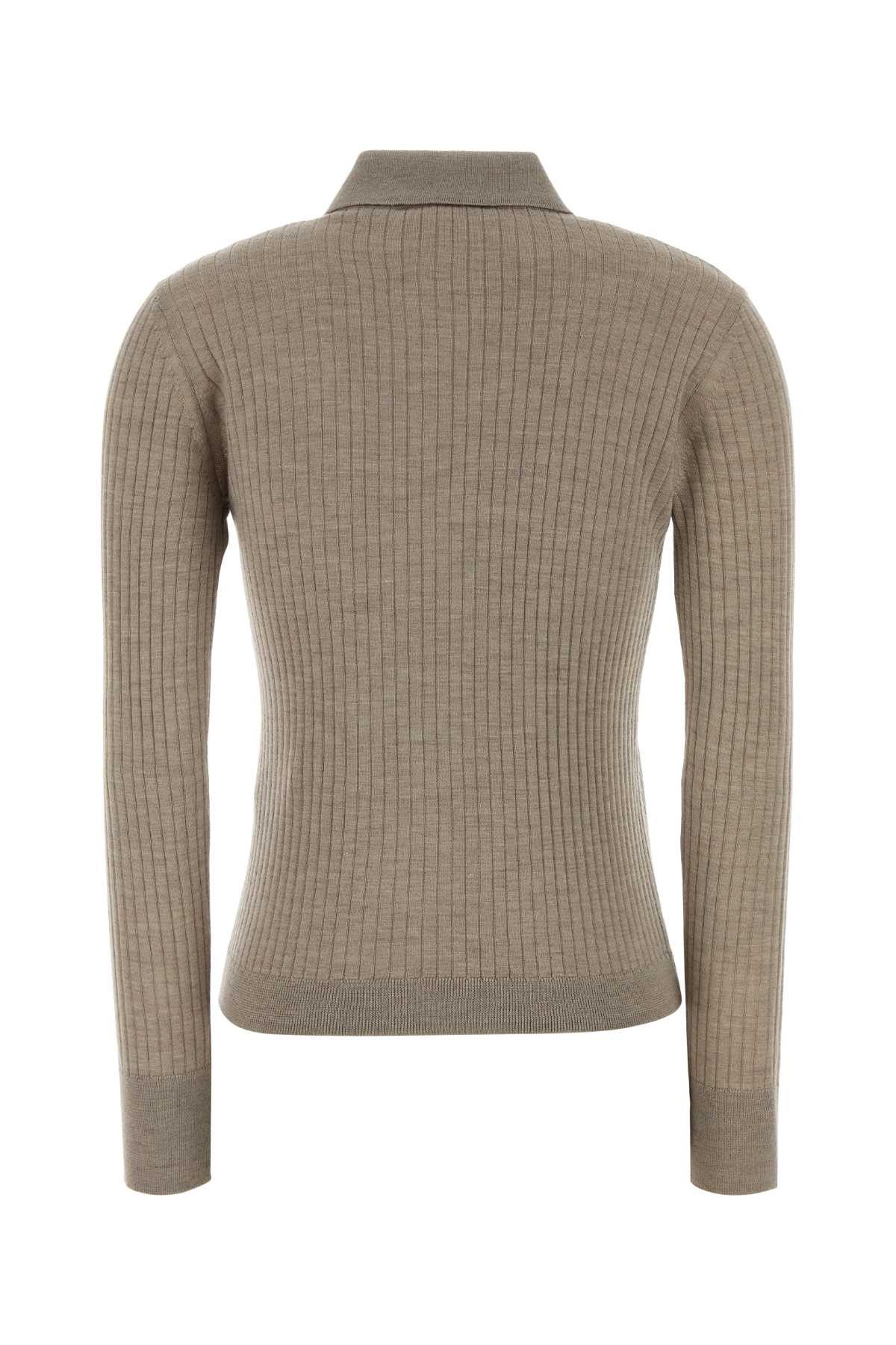 Max Mara Dove Grey Cashmere Blend Gitano Polo Shirt Size XL / US 12-14 / IT 48-50 - 2 Thumbnail