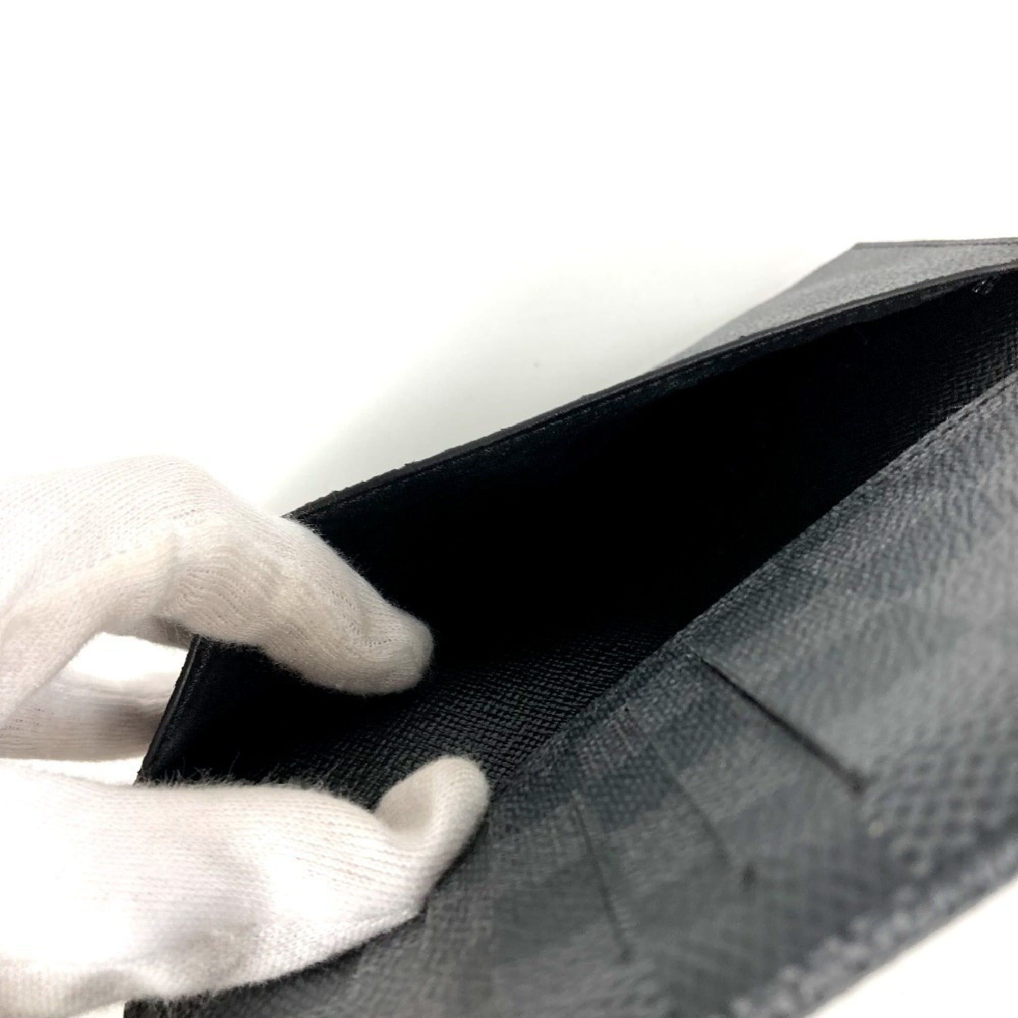 Louis Vuitton LOUIS VUITTON N61236 Damier Graphite Porte Carte 16CC Business Card Holder/Pass Case/Bifold Case in Canvas, Black, for Men and Women Size ONE SIZE - 8 Thumbnail
