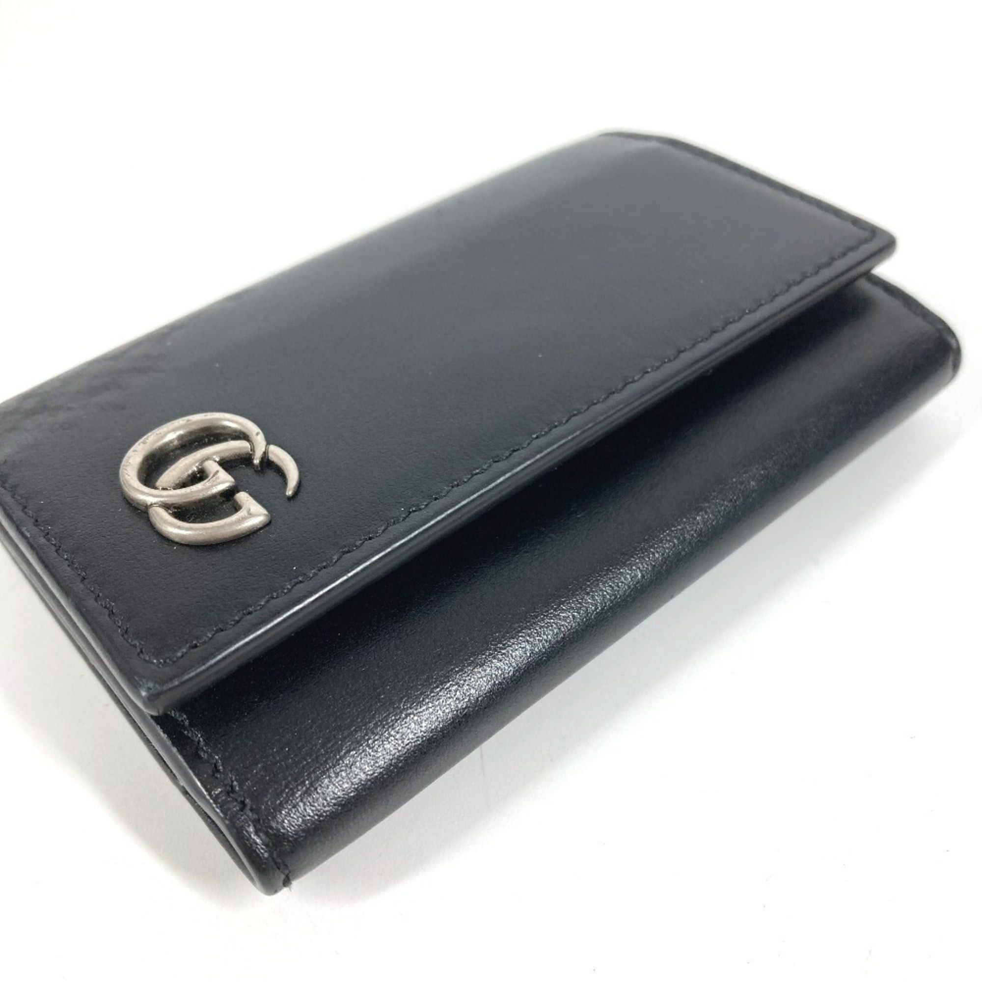 Gucci GUCCI GG Marmont Logo 6-Piece Key Ring Case, Leather, Black, Men's and Women's Size ONE SIZE - 3 Thumbnail