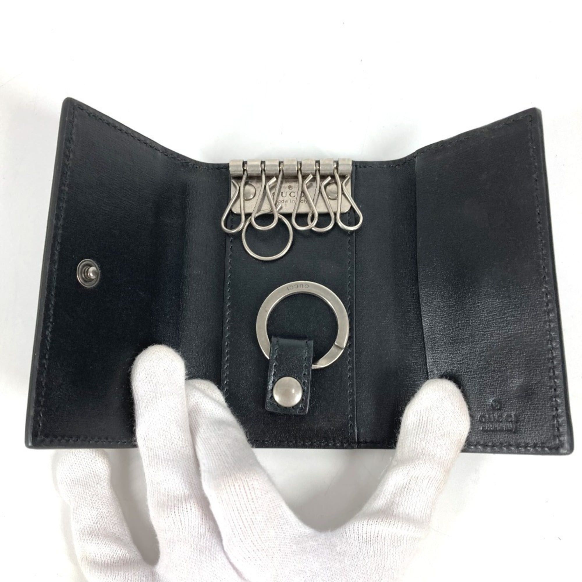 Gucci GUCCI GG Marmont Logo 6-Piece Key Ring Case, Leather, Black, Men's and Women's Size ONE SIZE - 7 Thumbnail