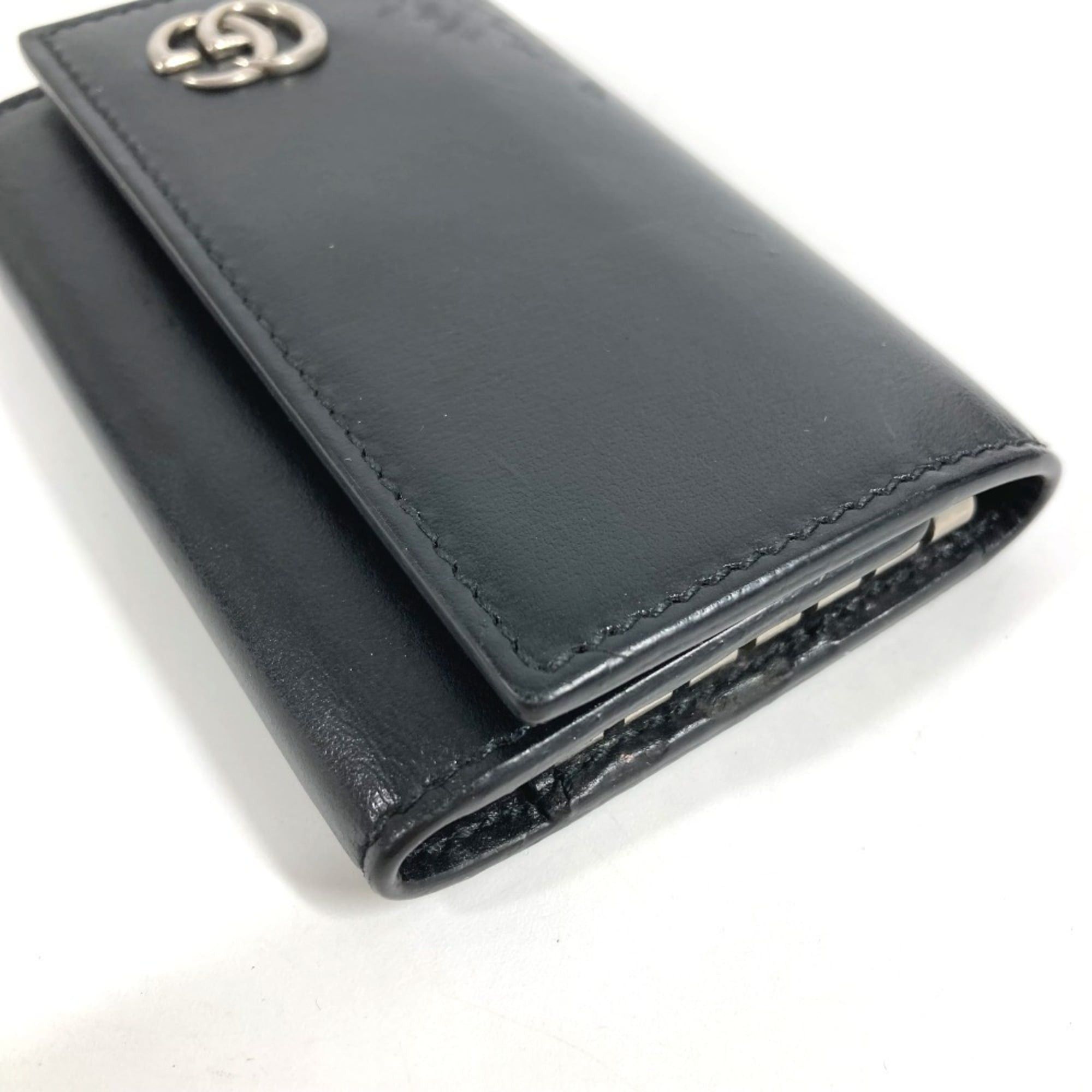 Gucci GUCCI GG Marmont Logo 6-Piece Key Ring Case, Leather, Black, Men's and Women's Size ONE SIZE - 4 Thumbnail