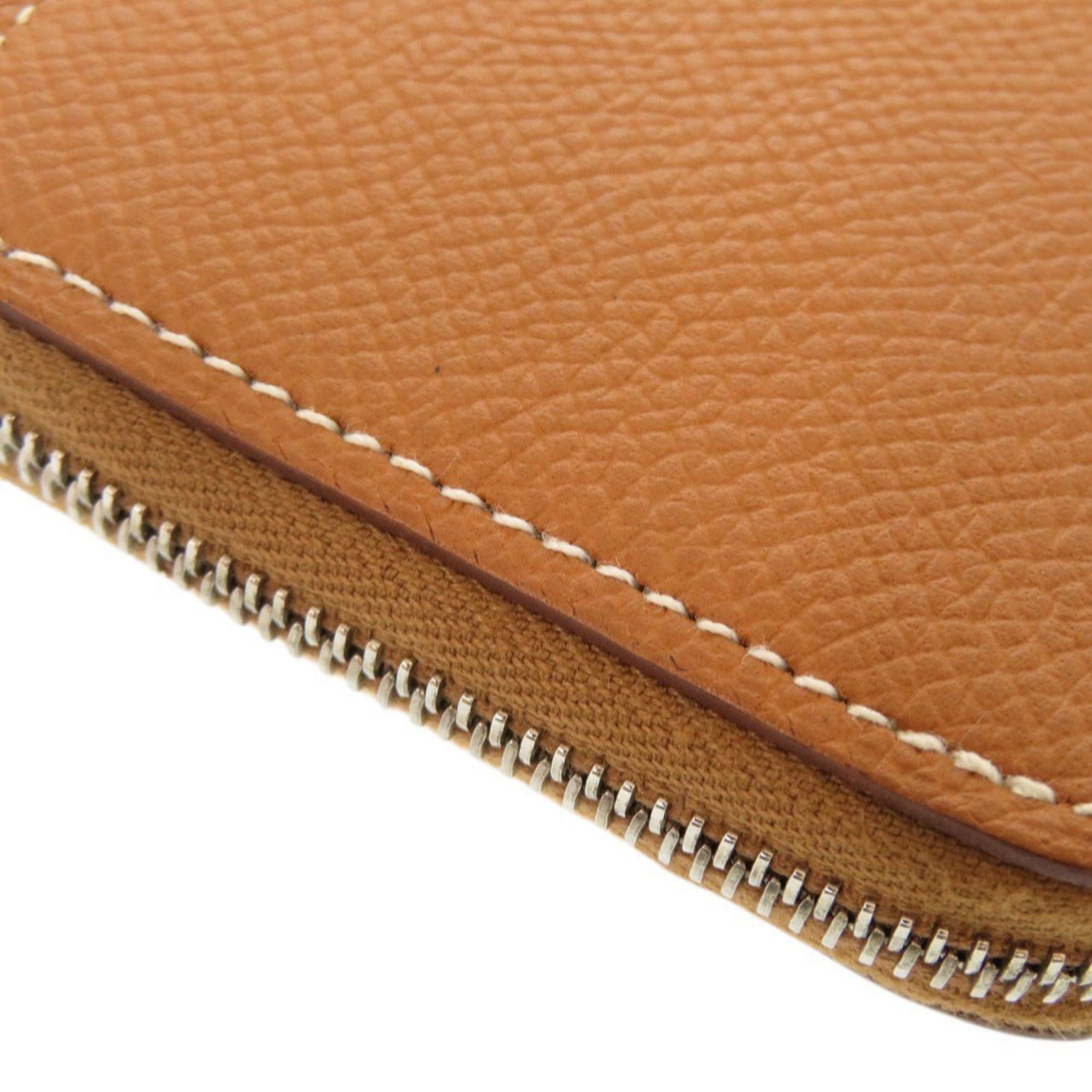 Hermes Hermes Excellent condition Hermès Azap Silkin Compact Mini, Epsom leather, gold with silver hardware, C stamp (2018), brown, 1560 Size ONE SIZE - 7 Thumbnail