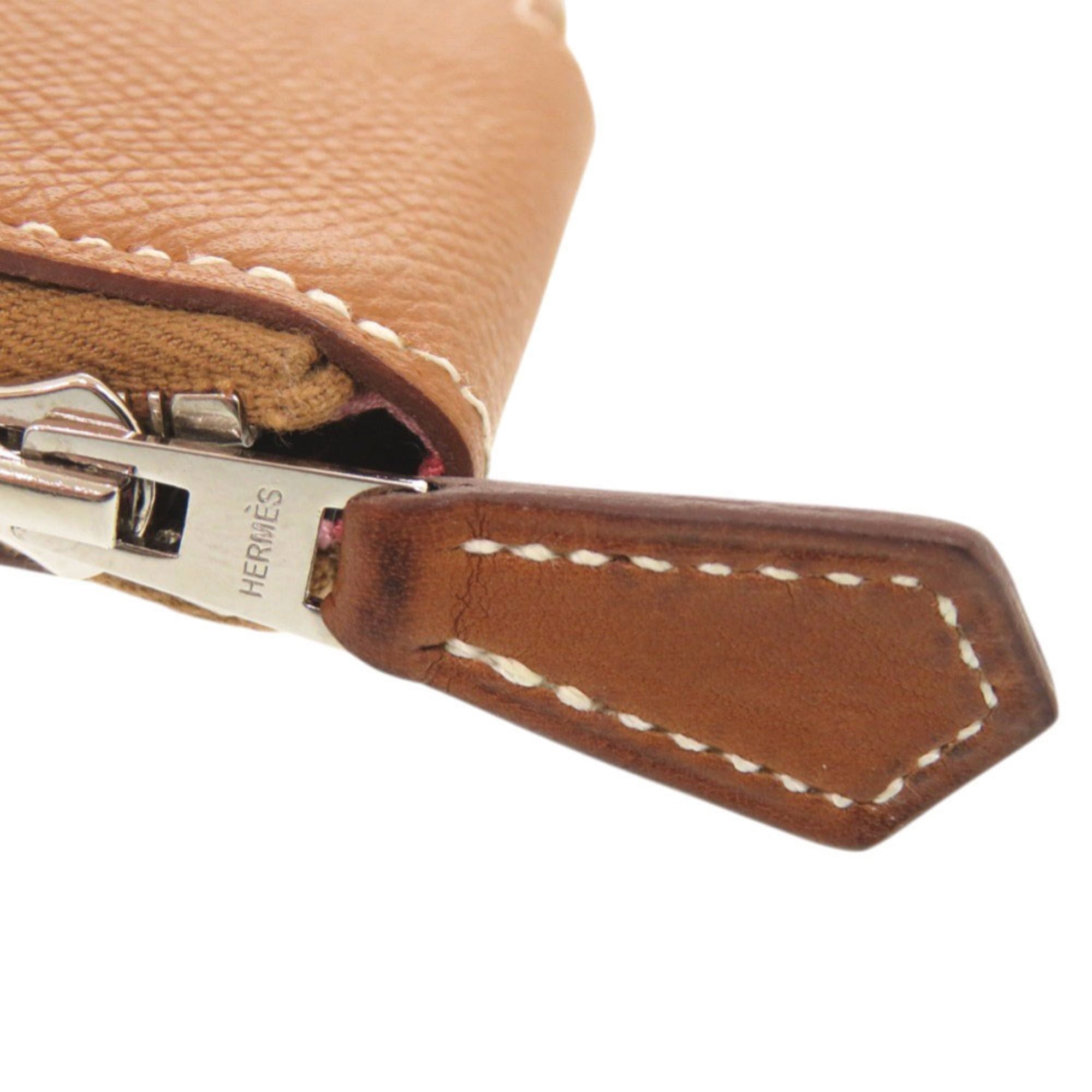 Hermes Hermes Excellent condition Hermès Azap Silkin Compact Mini, Epsom leather, gold with silver hardware, C stamp (2018), brown, 1560 Size ONE SIZE - 9 Thumbnail