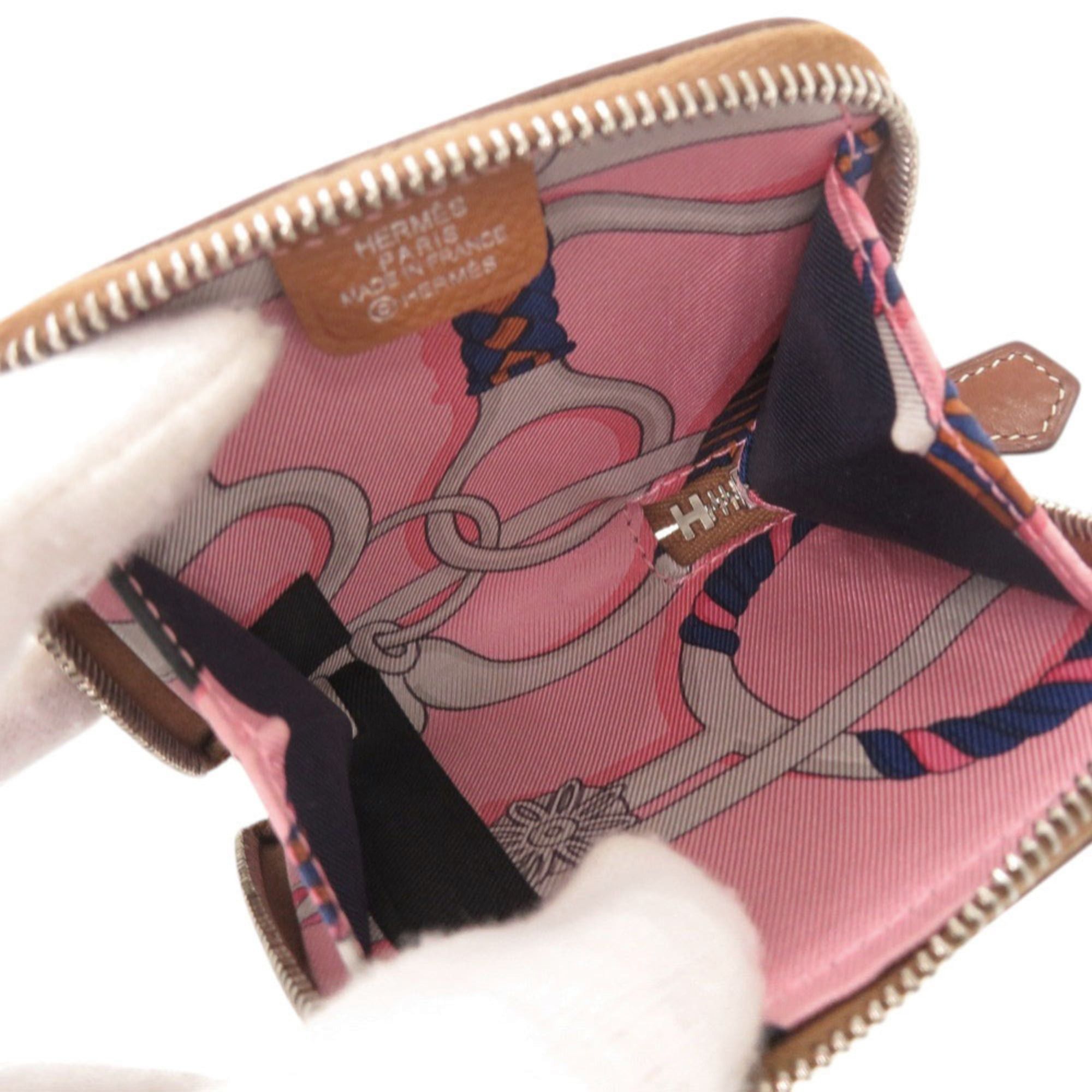 Hermes Hermes Excellent condition Hermès Azap Silkin Compact Mini, Epsom leather, gold with silver hardware, C stamp (2018), brown, 1560 Size ONE SIZE - 4 Thumbnail