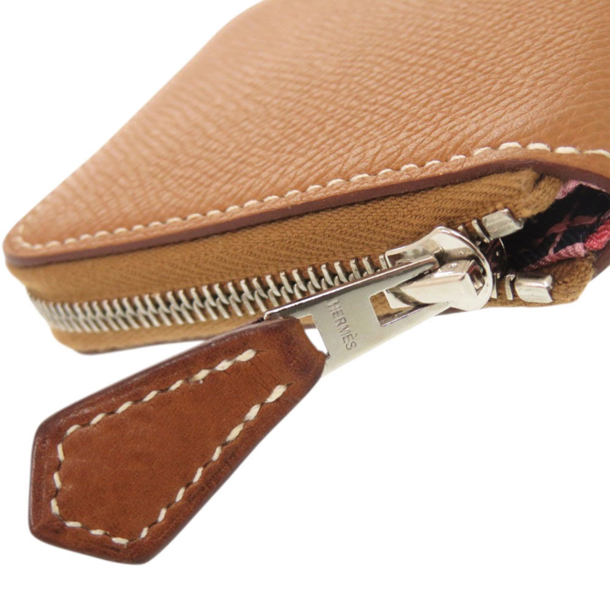 Hermes Hermes Excellent condition Hermès Azap Silkin Compact Mini, Epsom leather, gold with silver hardware, C stamp (2018), brown, 1560 Size ONE SIZE - 8 Thumbnail