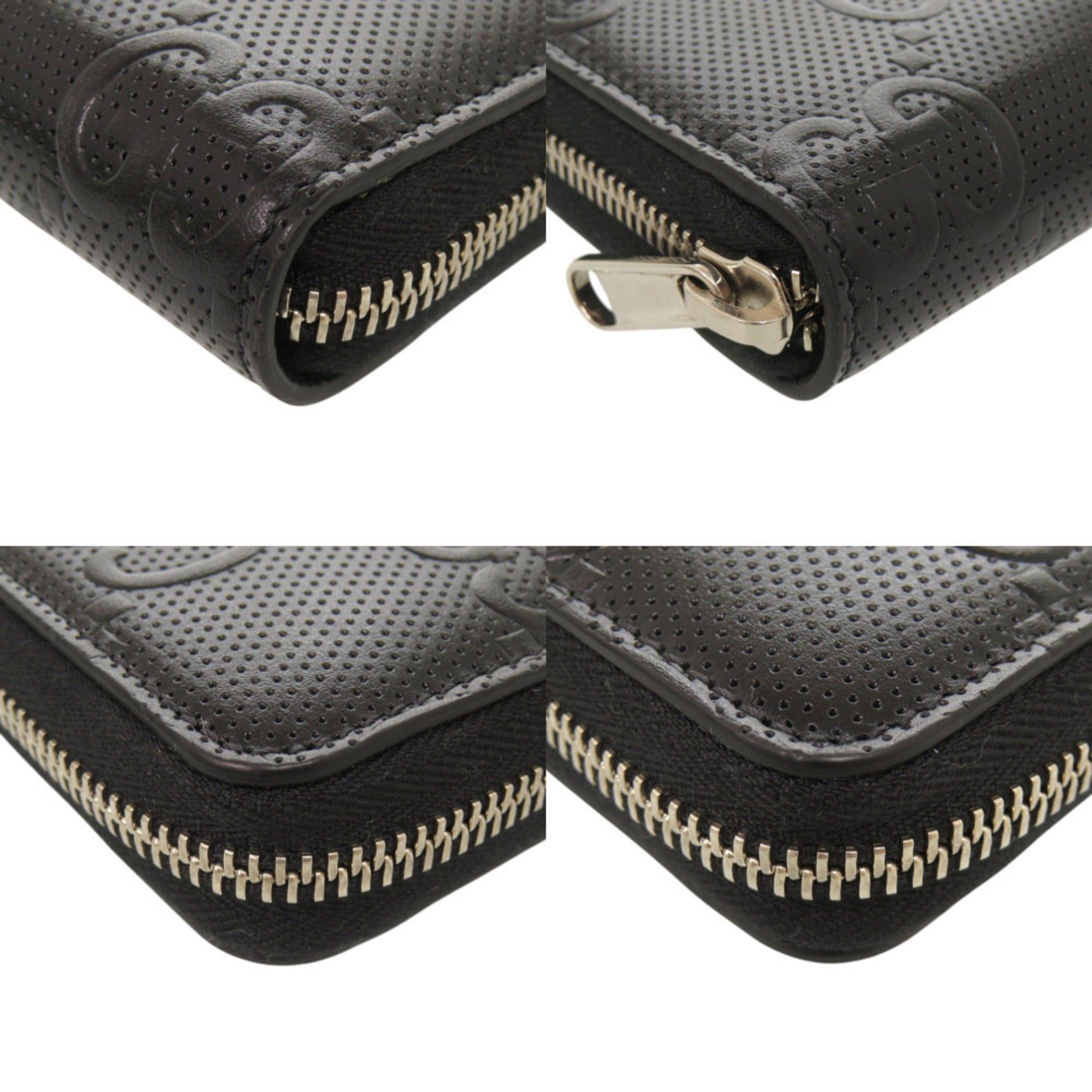 Gucci Like new Gucci Zip Around Organizer 625563 GG embossed leather black long wallet 0040 Size ONE SIZE - 4 Thumbnail