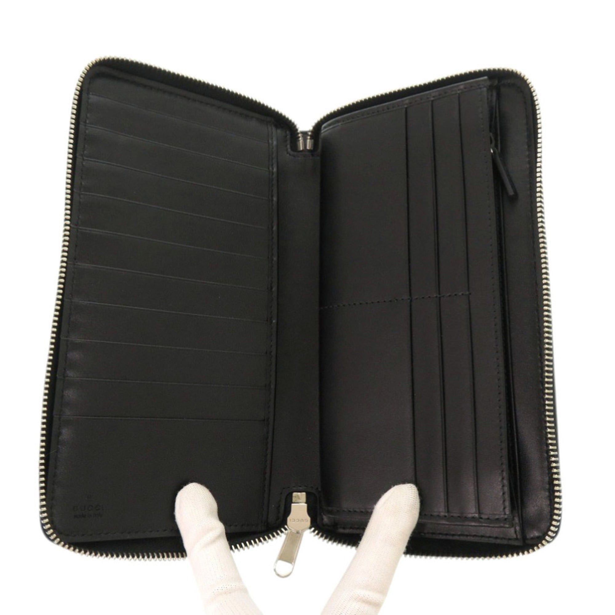 Gucci Like new Gucci Zip Around Organizer 625563 GG embossed leather black long wallet 0040 Size ONE SIZE - 5 Thumbnail