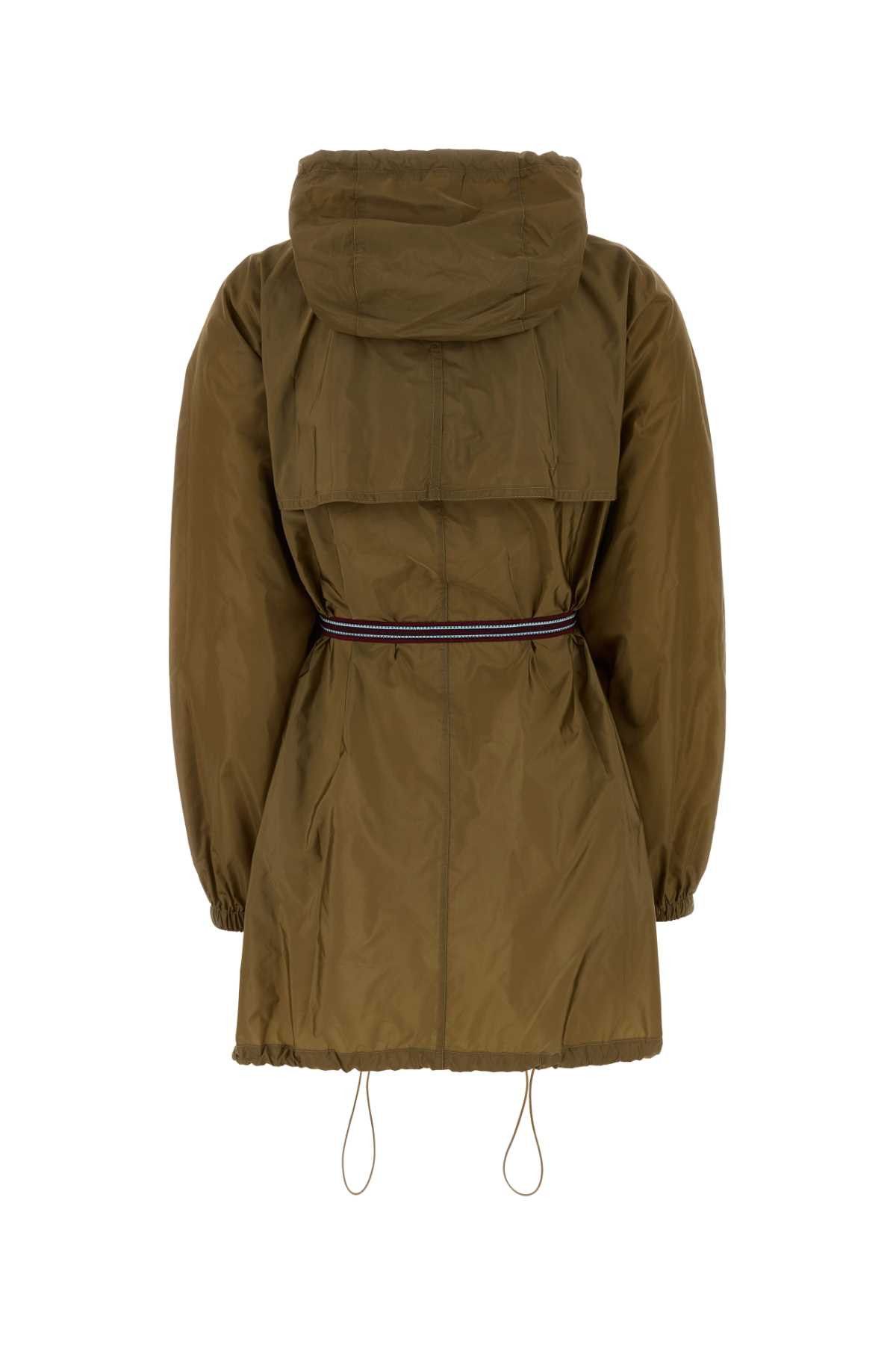Prada Army Green Re-Nylon Raincoat Size S / US 4 / IT 40 - 2 Thumbnail