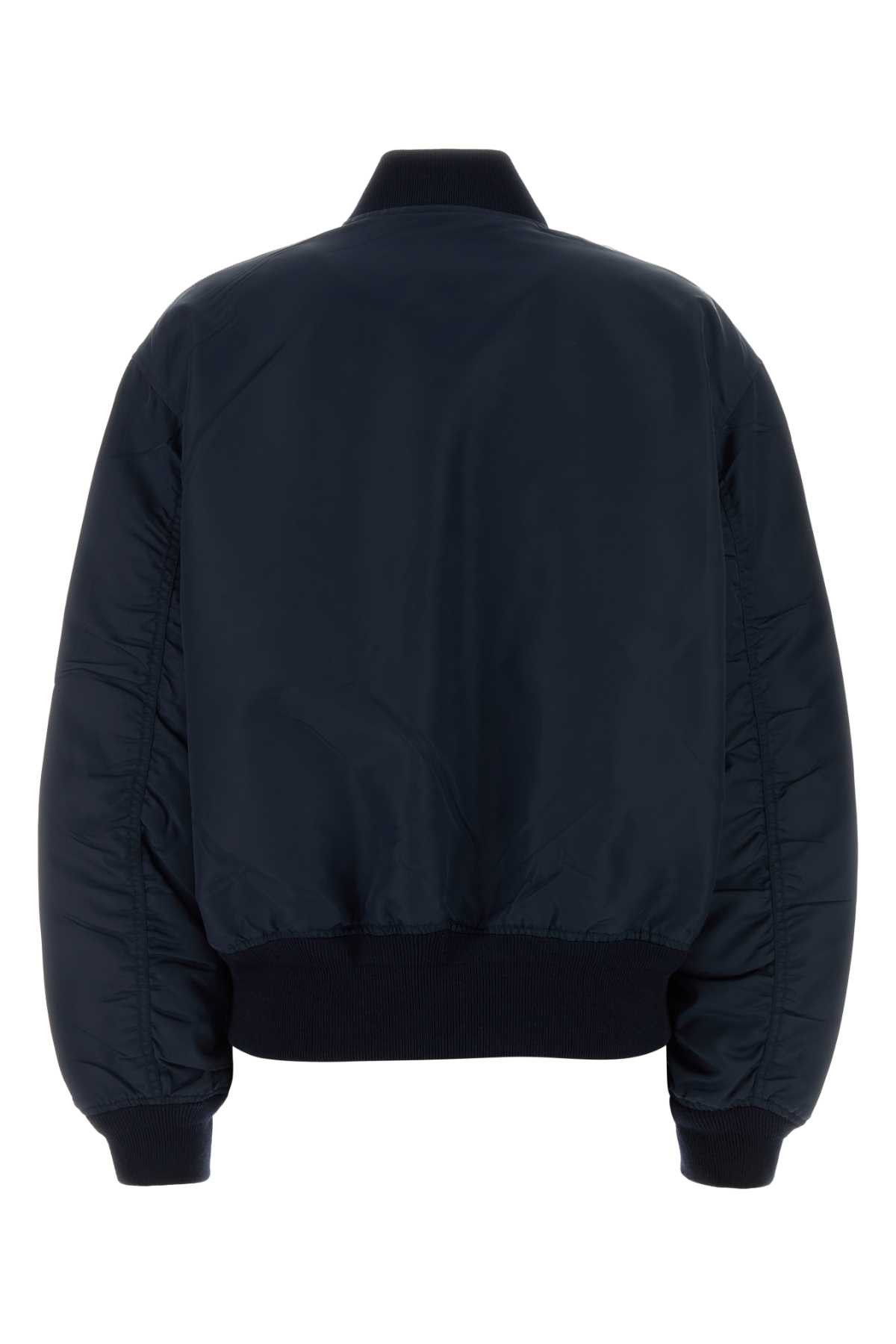 Prada Dark Blue Twill Bomber Jacket Size S / US 4 / IT 40 - 2 Thumbnail