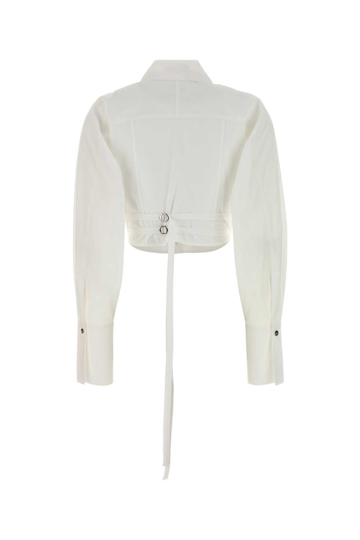 Blumarine White Poplin Shirt Size M / US 6-8 / IT 42-44 - 2 Thumbnail