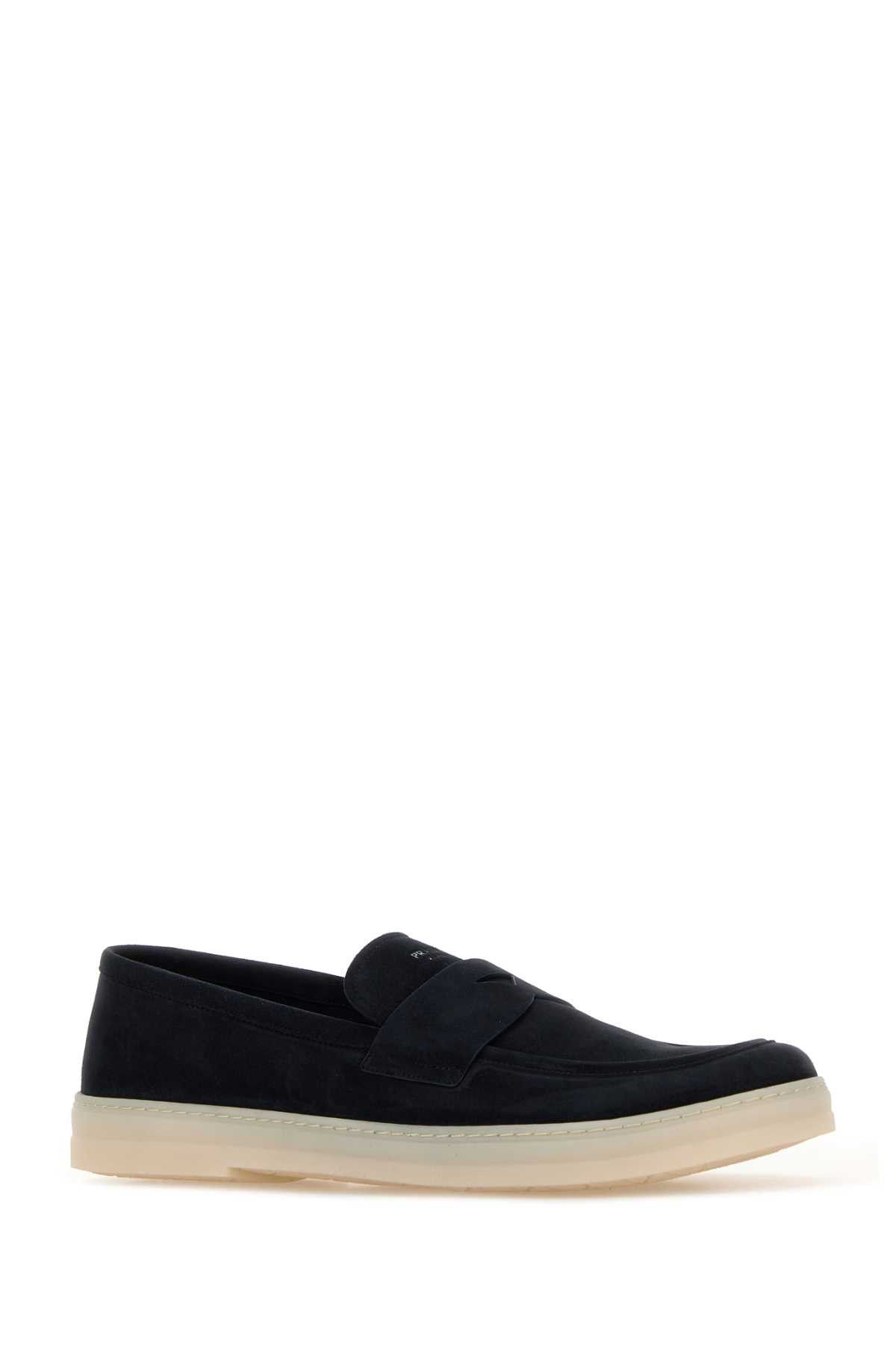Prada Dark Blue Suede Loafers Size US 8 / EU 41 - 2 Thumbnail