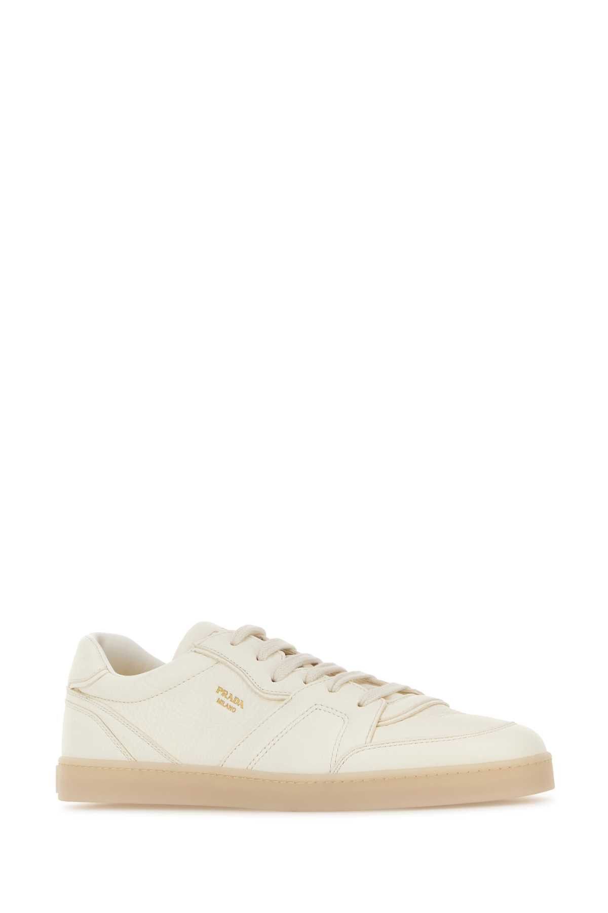 Prada White Leather Sneakers Size US 11 / EU 44 - 2 Thumbnail