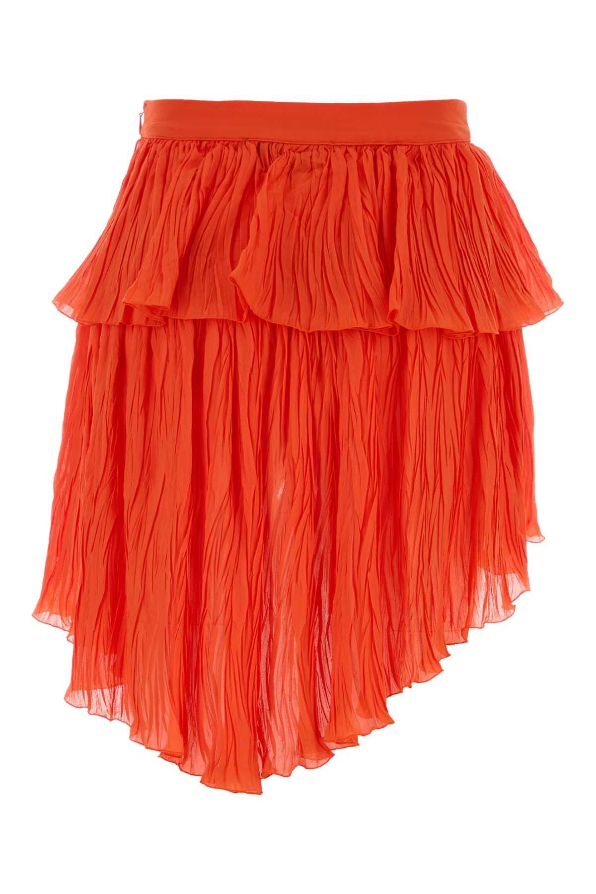 Blumarine Coral Crepe Mini Skirt Size 27" / US 4 / IT 40 - 2 Thumbnail