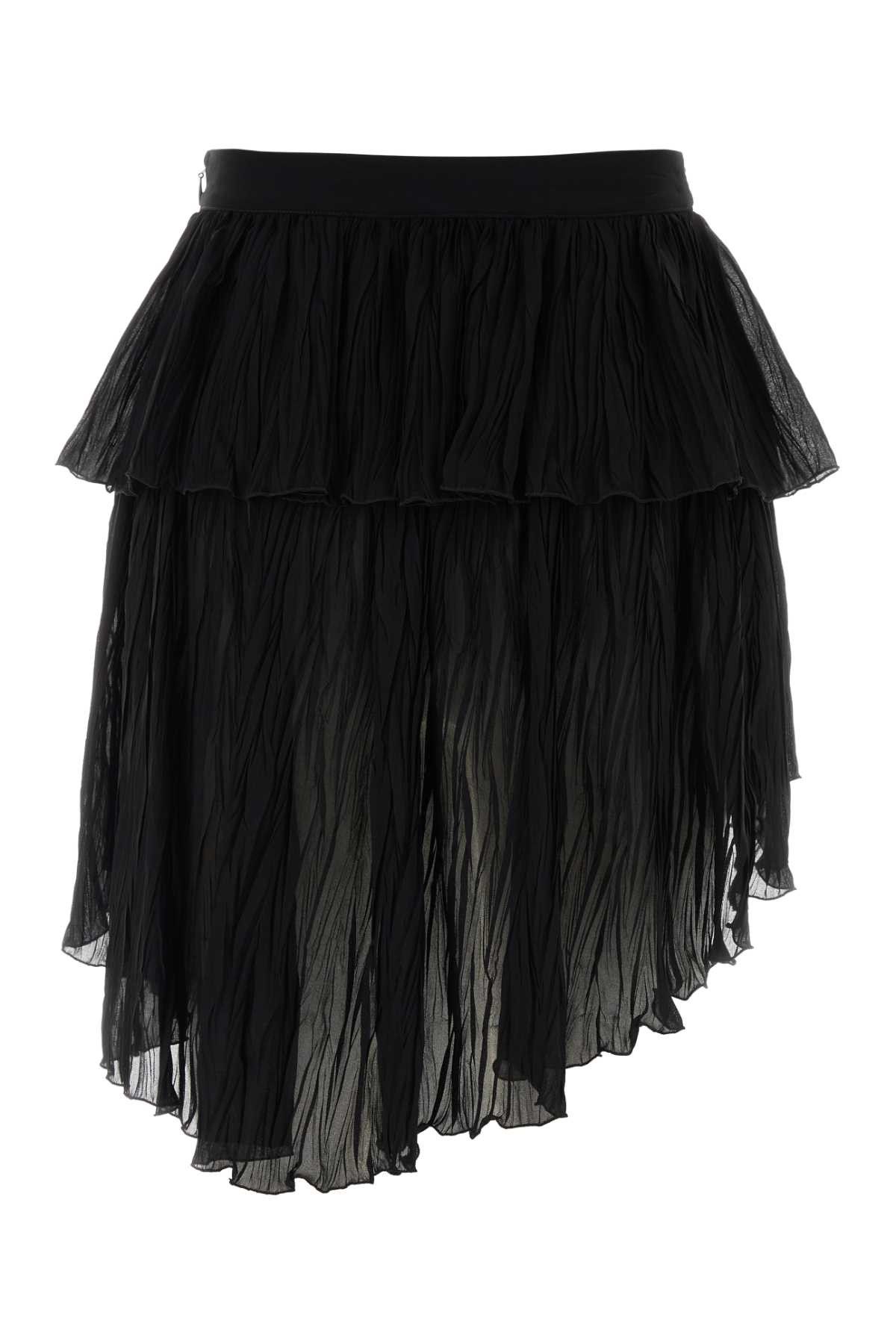 Blumarine Black Crepe Mini Skirt Size 27" / US 4 / IT 40 - 2 Thumbnail