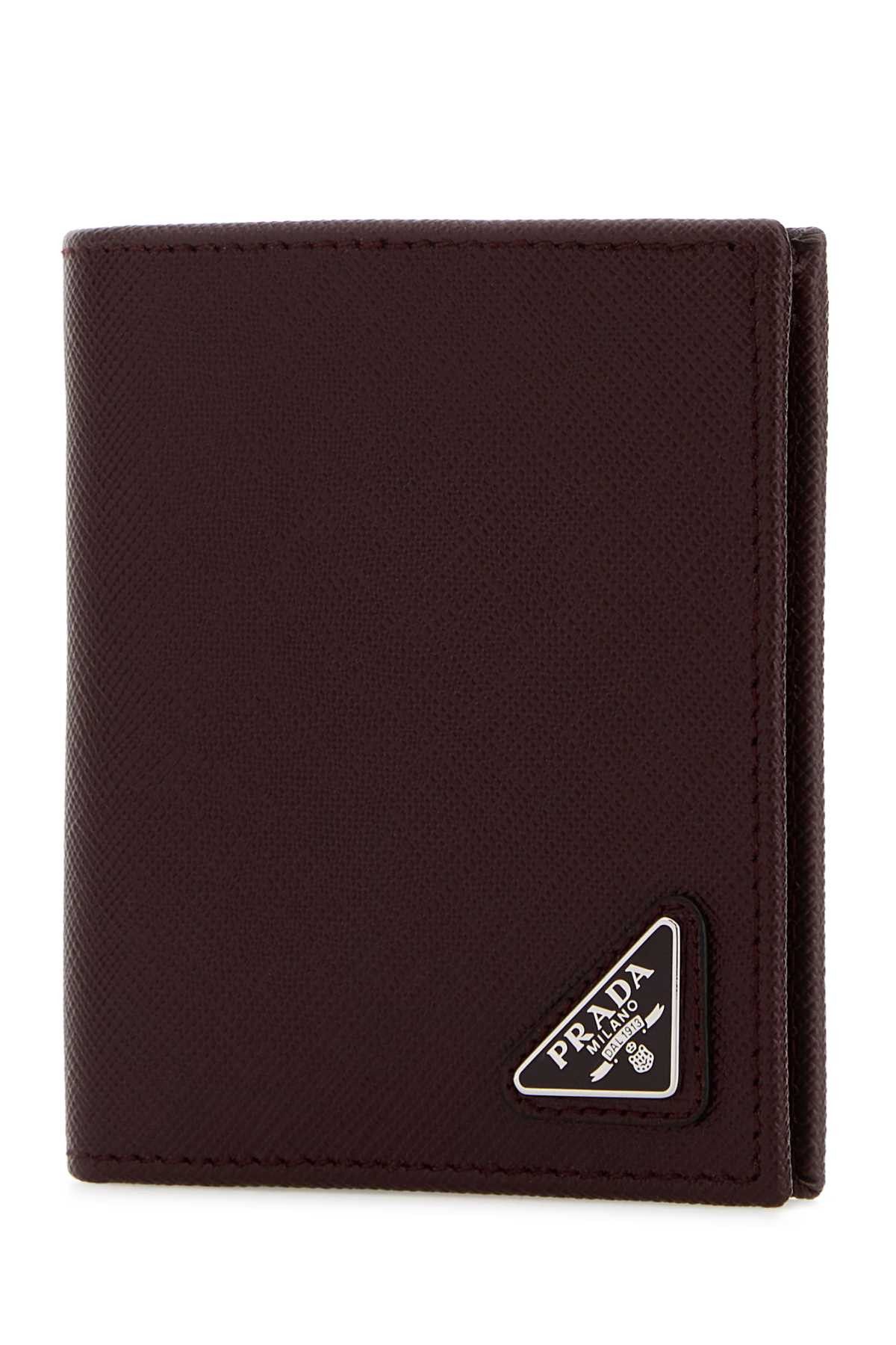 Prada Burgundy Leather Wallet Size ONE SIZE - 2 Thumbnail