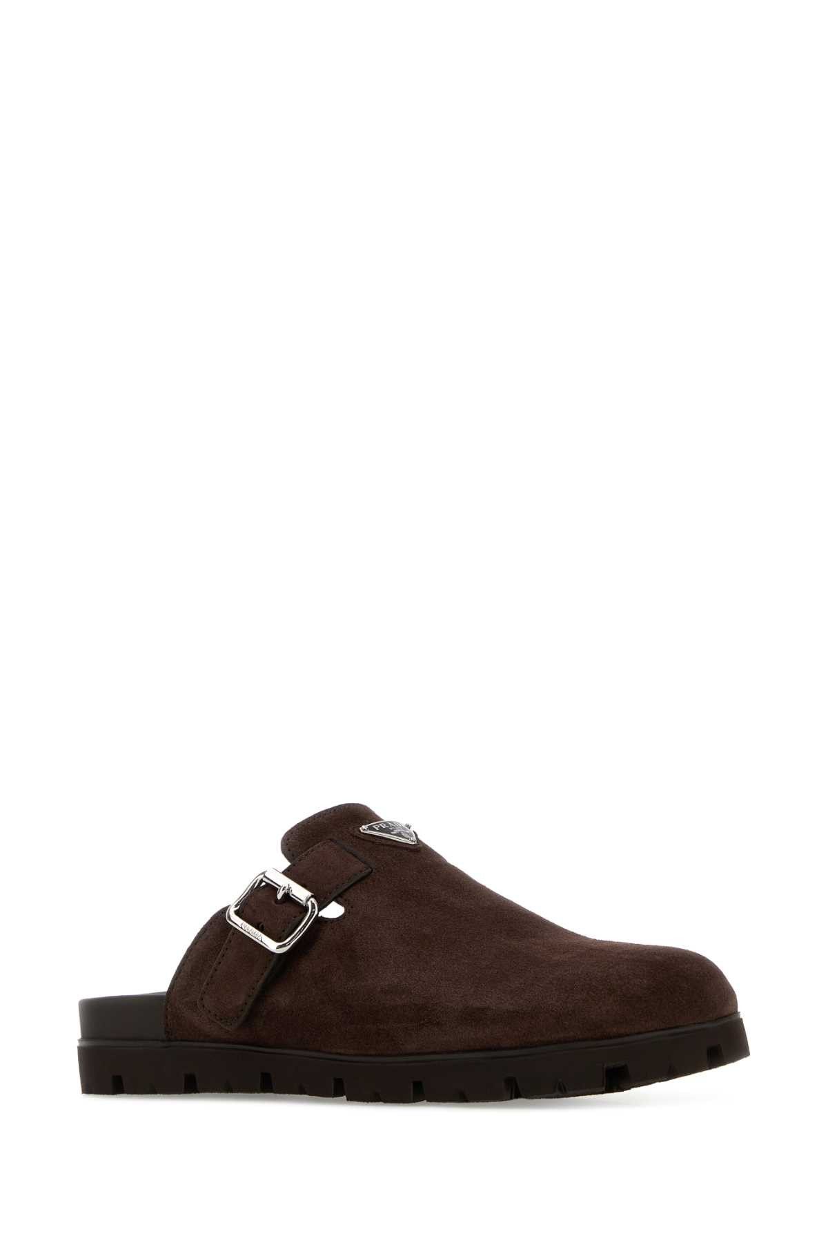 Prada Dark Brown Suede Slippers Size US 8 / EU 41 - 2 Thumbnail