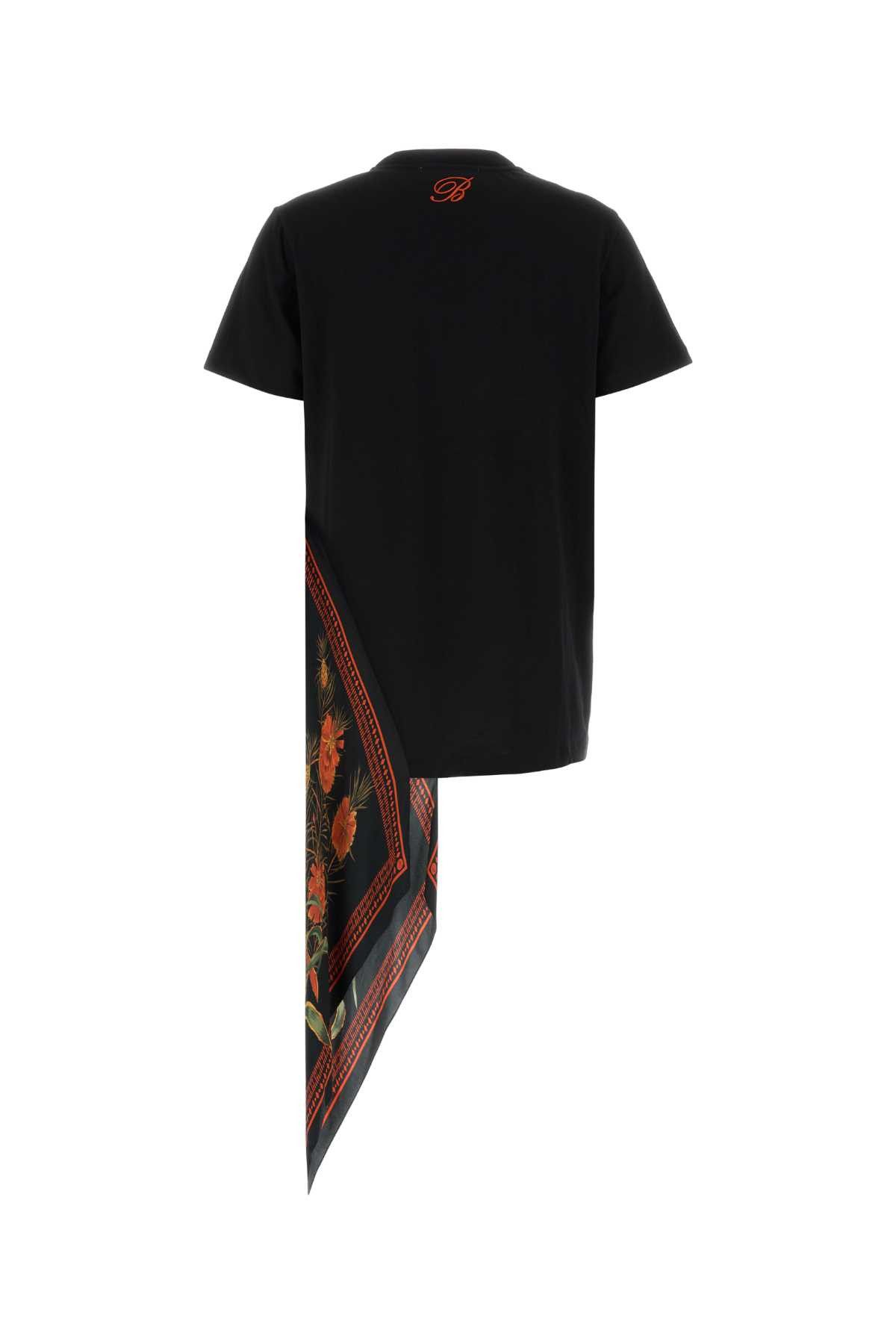 Blumarine Black Cotton T-Shirt Size M / US 6-8 / IT 42-44 - 2 Thumbnail
