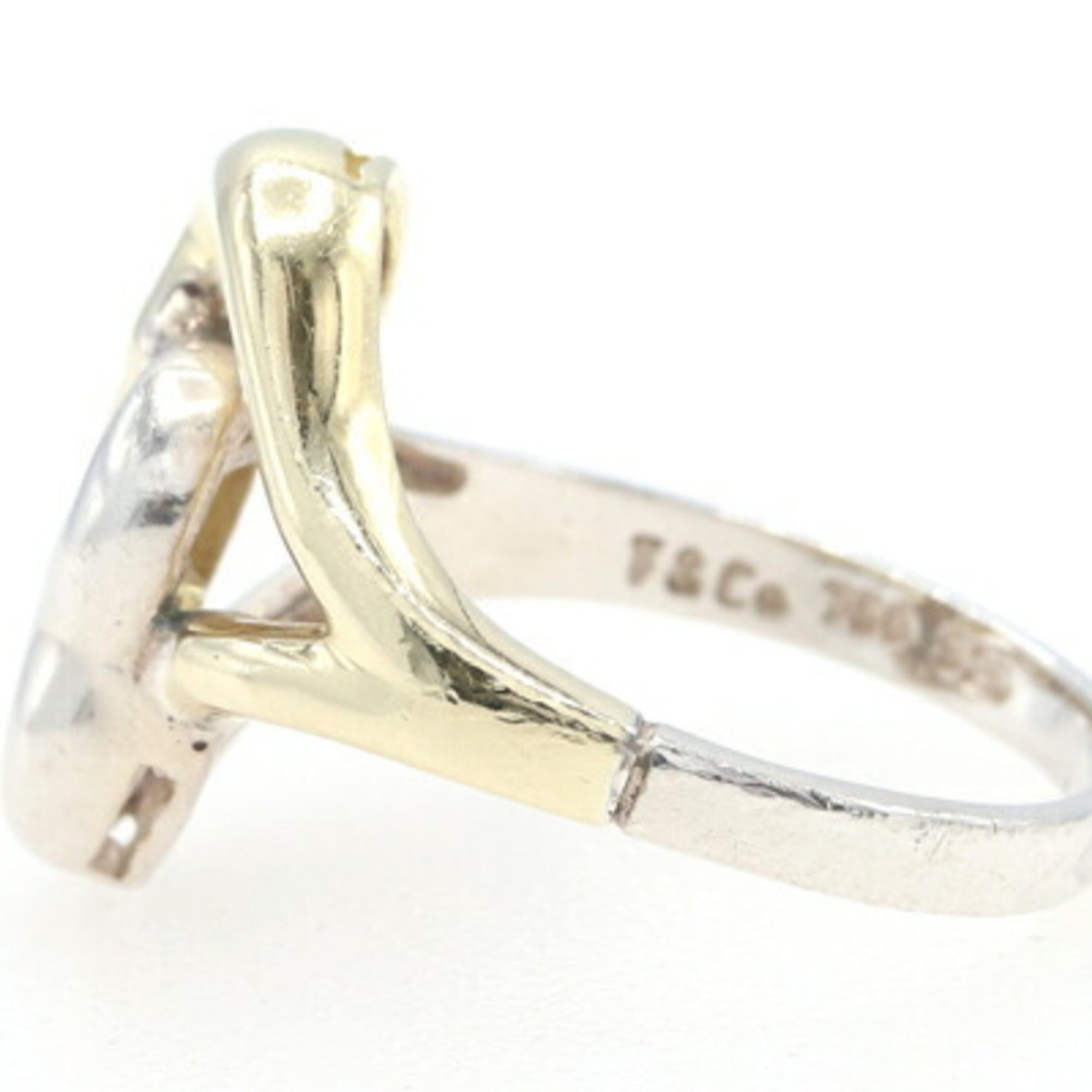 Tiffany & Co. Tiffany & Co. Double Heart Ring, SV, Sterling Silver 925, 750, YG, US7/JP14, Combination, Old Women's, TIFFANY Size ONE SIZE - 3 Thumbnail