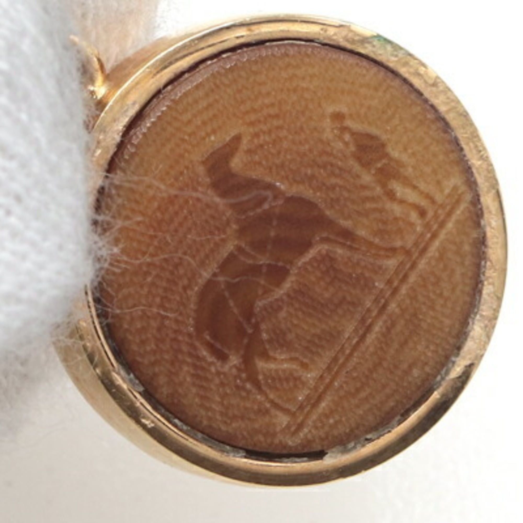 Hermes Hermes pendant top, beige brown metal head necklace charm for women. Size ONE SIZE - 4 Thumbnail