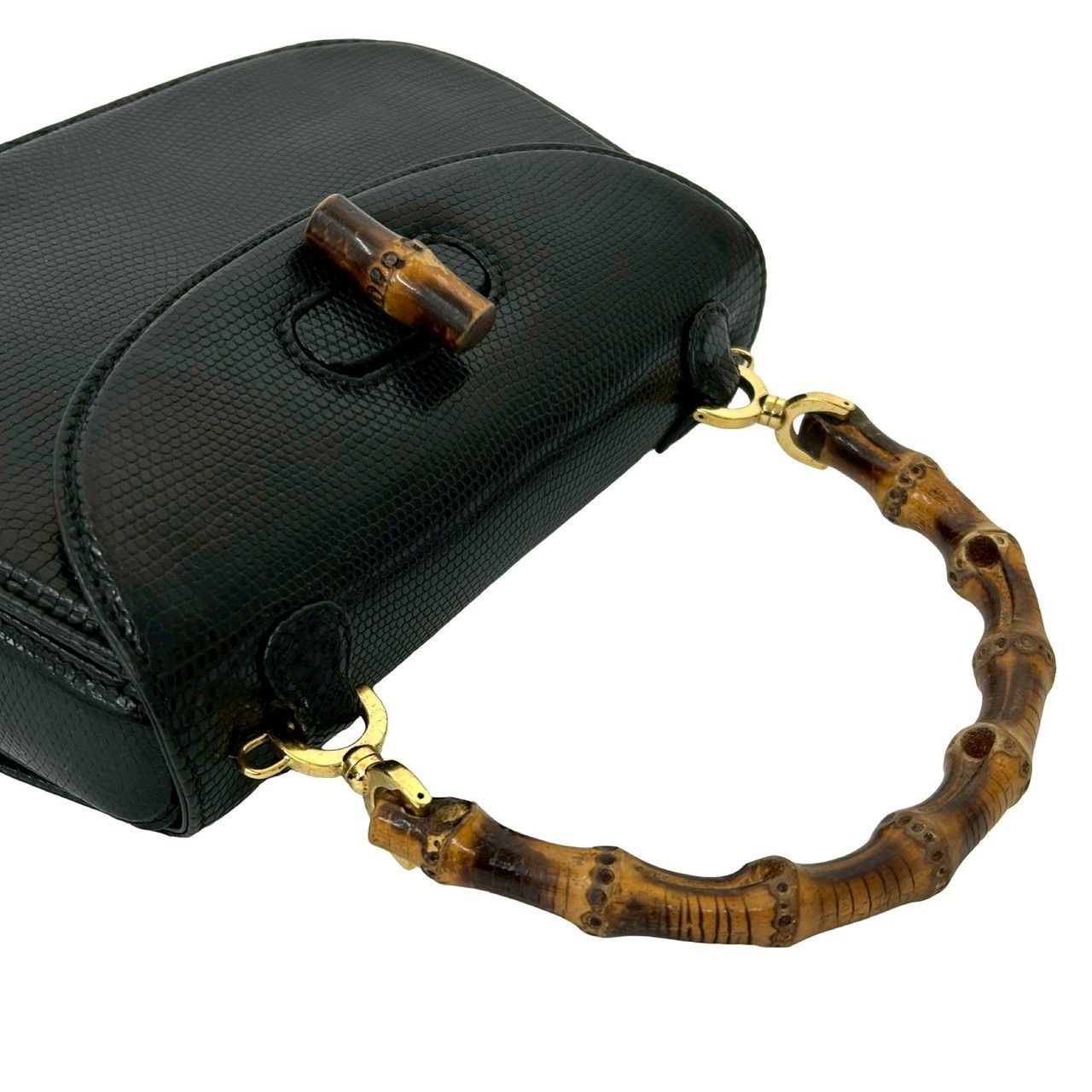Gucci Gucci Gucci Bamboo Lizard Leather 2way Handbag Leather Shoulder Bag DUTY FREE for USA Size ONE SIZE - 5 Thumbnail