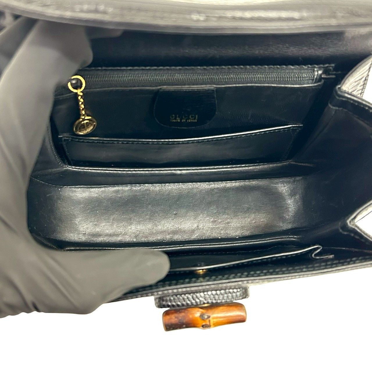 Gucci Gucci Gucci Bamboo Lizard Leather 2way Handbag Leather Shoulder Bag DUTY FREE for USA Size ONE SIZE - 10 Thumbnail