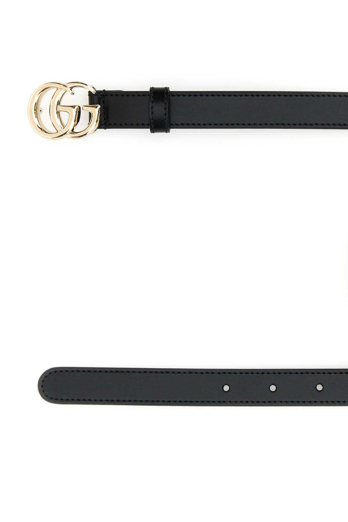 Gucci Black Leather Gg Belt Size ONE SIZE - 2 Thumbnail