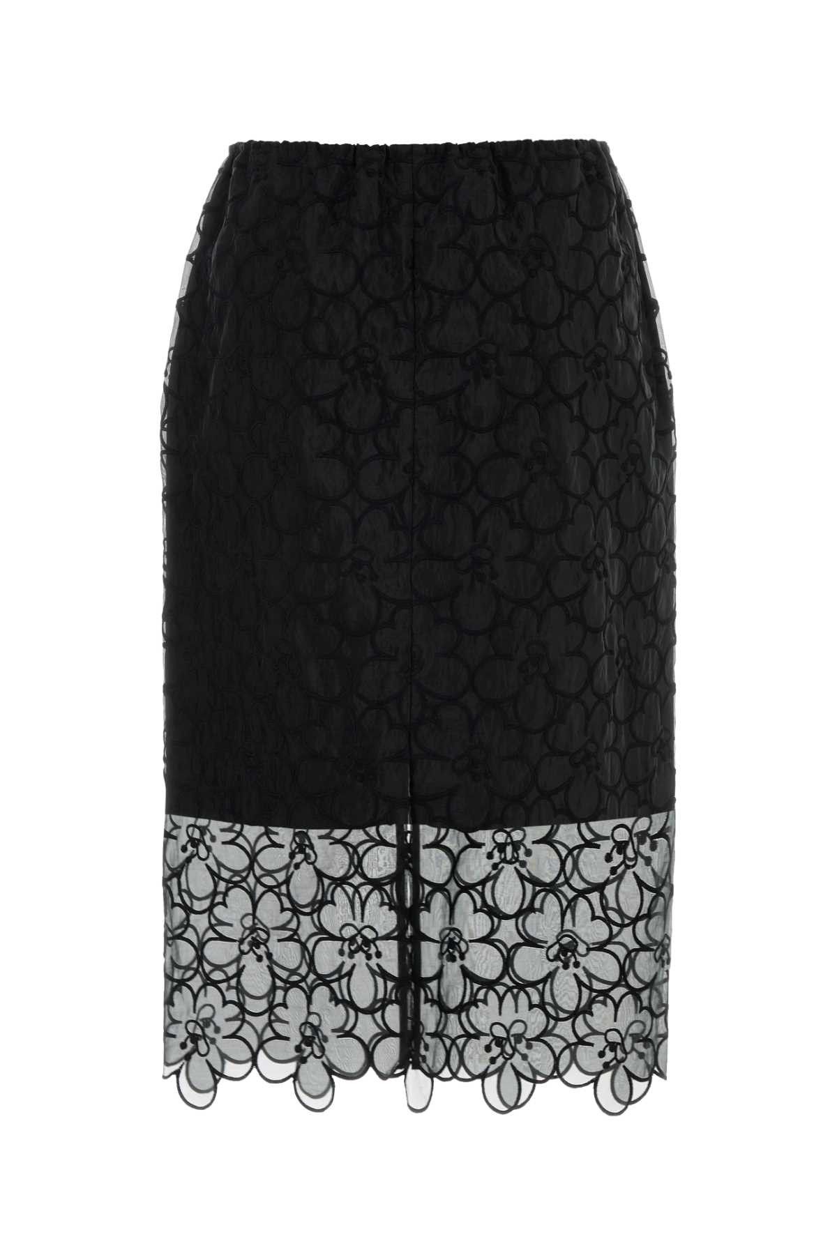 Cecilie Bahnsen Black Cotton Blend Bria Skirt Size 27" / US 4 / IT 40 - 2 Thumbnail