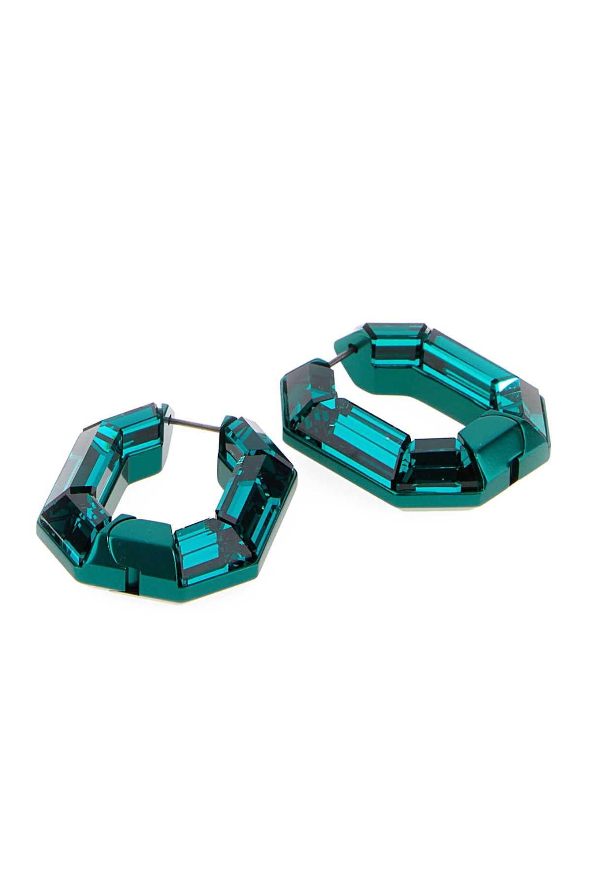 Swarovski Dark Green Crystal Lucent Earrings Size ONE SIZE - 2 Thumbnail