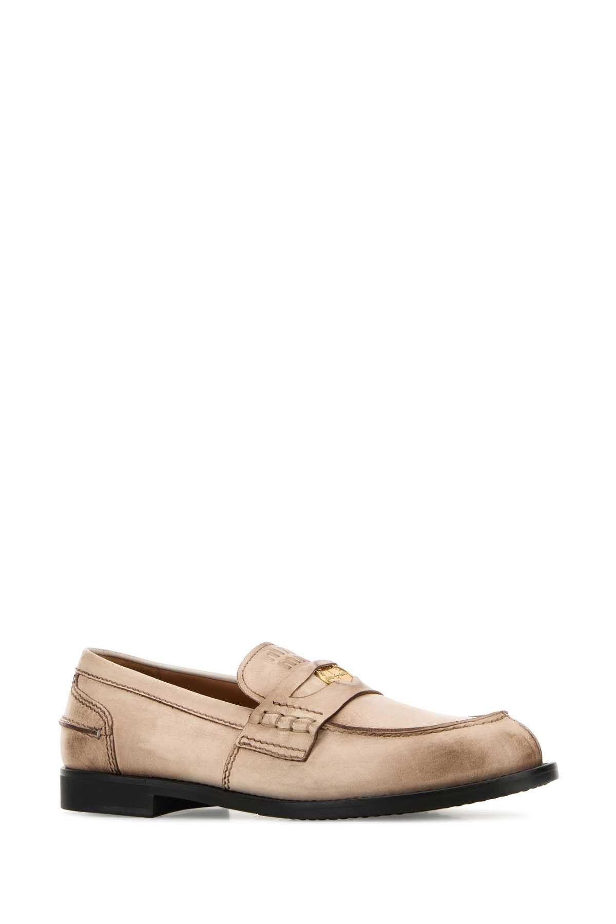 Miu Miu Sand Leather Loafers Size US 8.5 / IT 38.5 - 2 Thumbnail