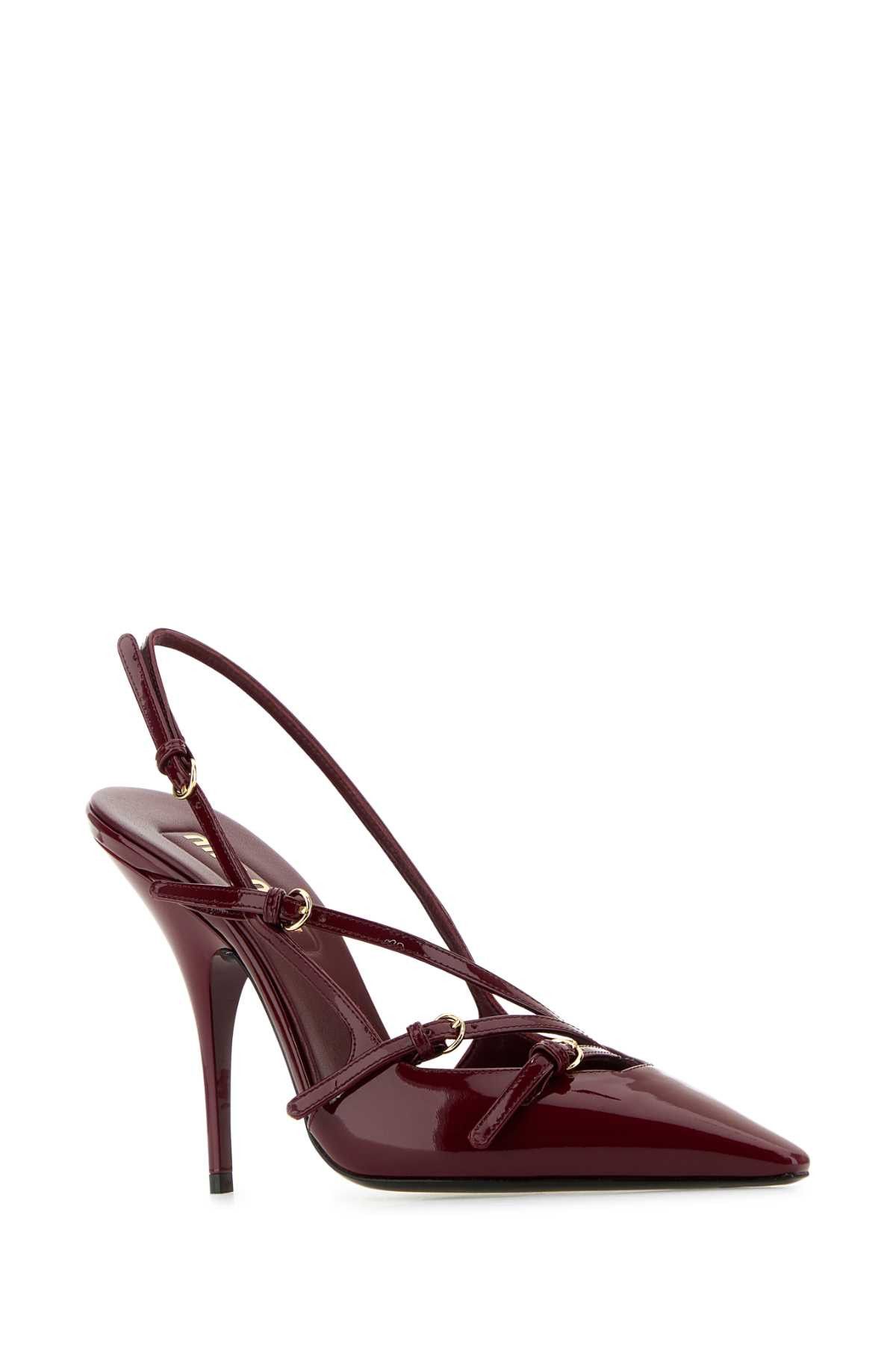 Miu Miu Tyrian Purple Leather Pumps Size US 7 / IT 37 - 2 Thumbnail