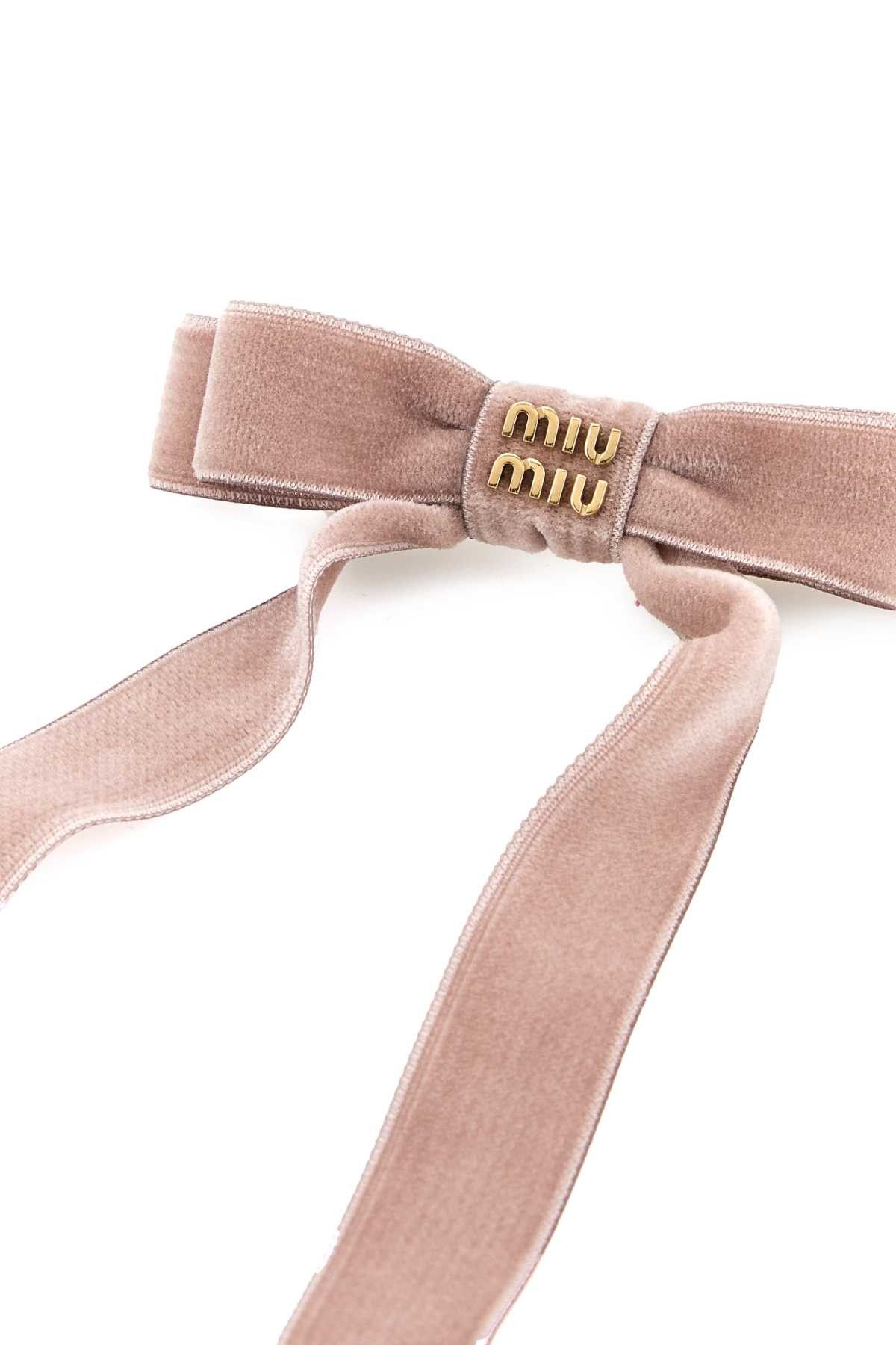 Miu Miu Pink Velvet Hair Clip Size ONE SIZE - 2 Thumbnail