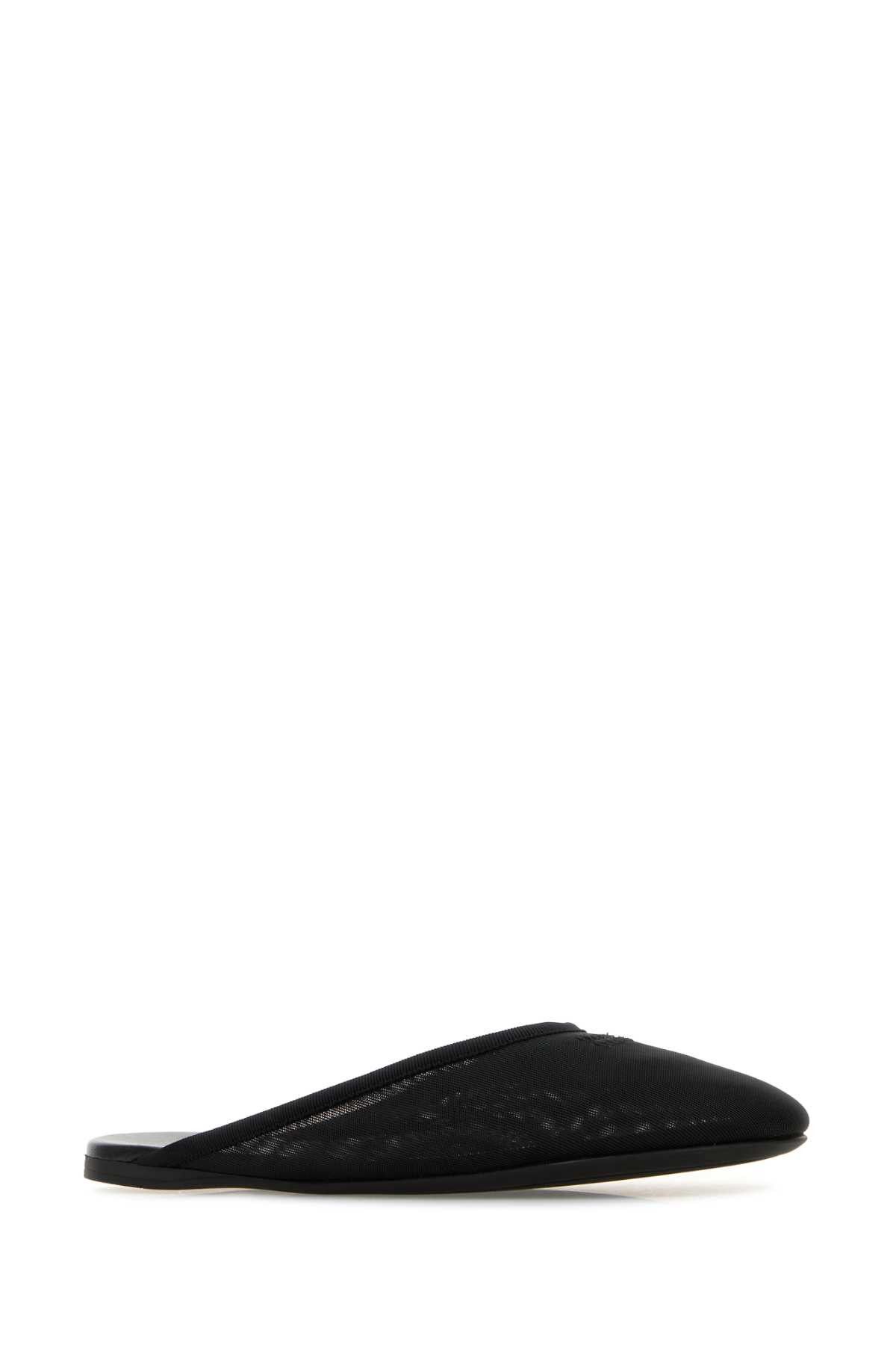 Miu Miu Black Mesh Slippers Size US 10 / IT 40 - 2 Thumbnail