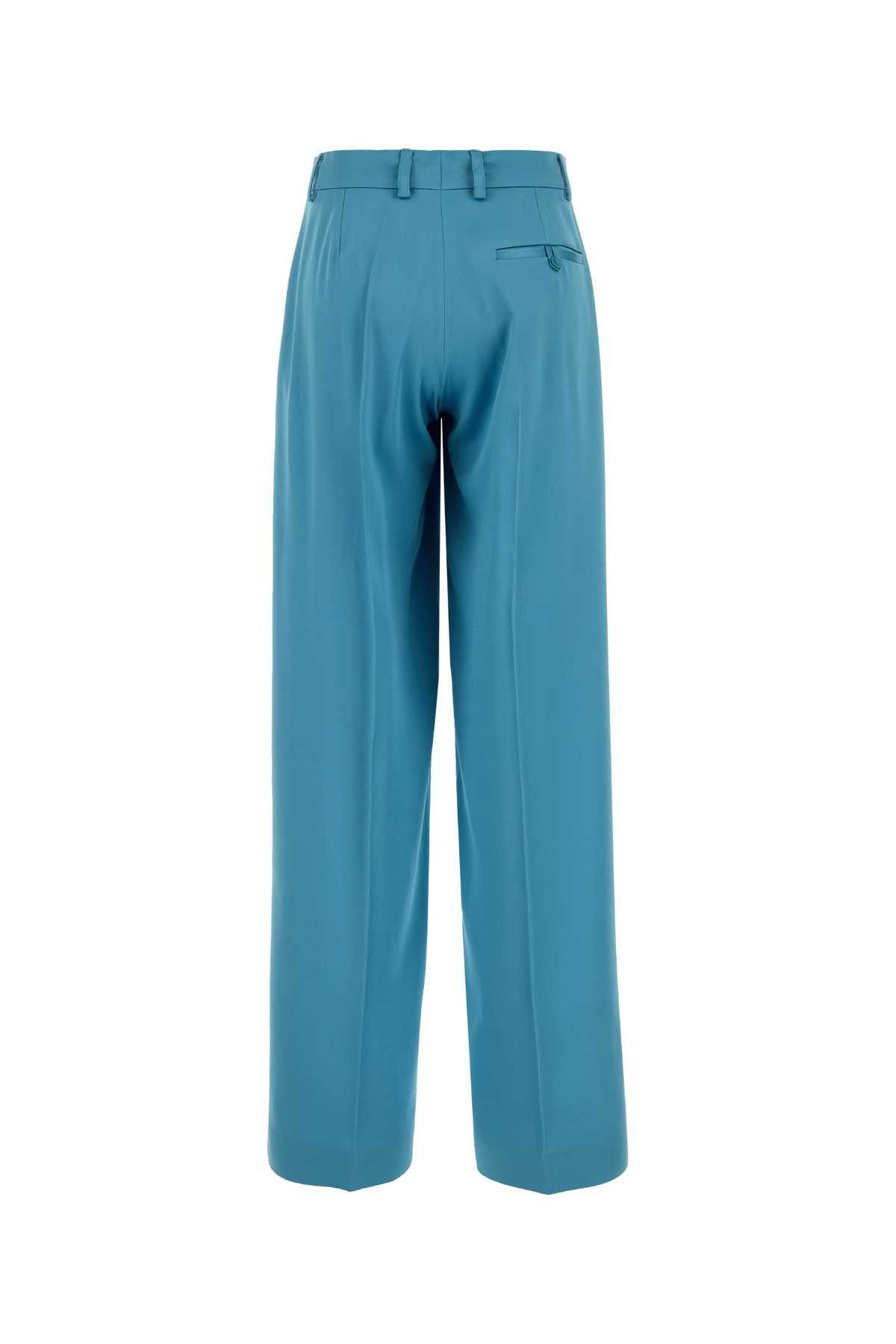 Stella McCartney Light-Blue Satin Wide-Leg Pant Size 26" / US 2 / IT 38 - 2 Thumbnail