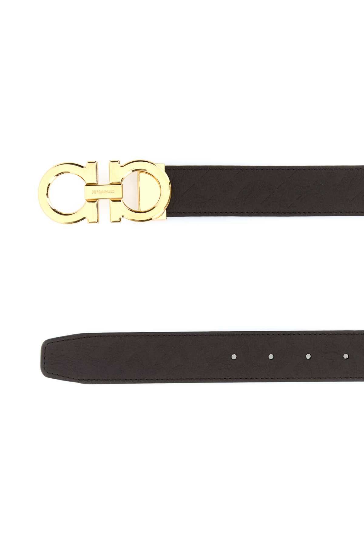 Salvatore Ferragamo Dark Brown Leather Reversible Belt Size ONE SIZE - 2 Thumbnail
