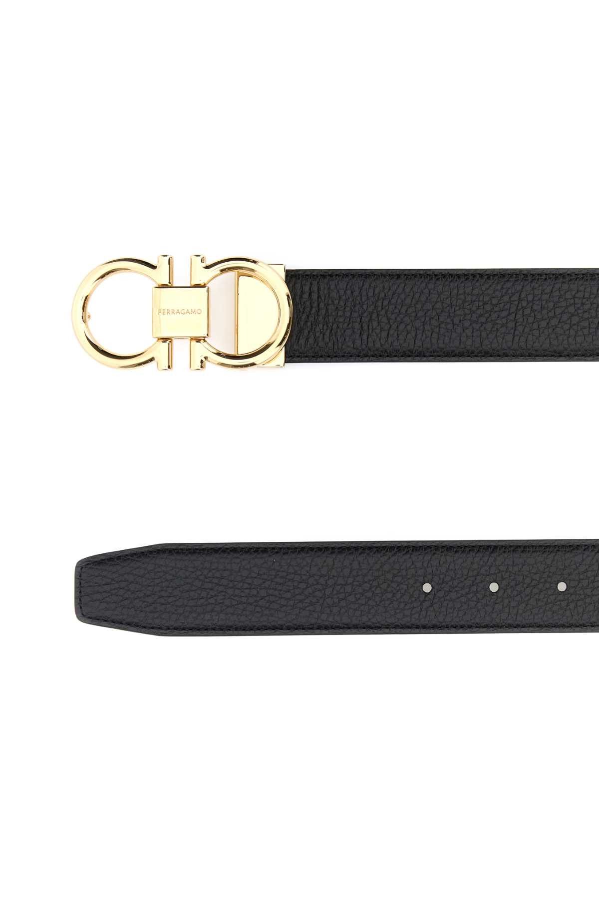 Salvatore Ferragamo Black Leather Reversible Belt Size ONE SIZE - 2 Thumbnail